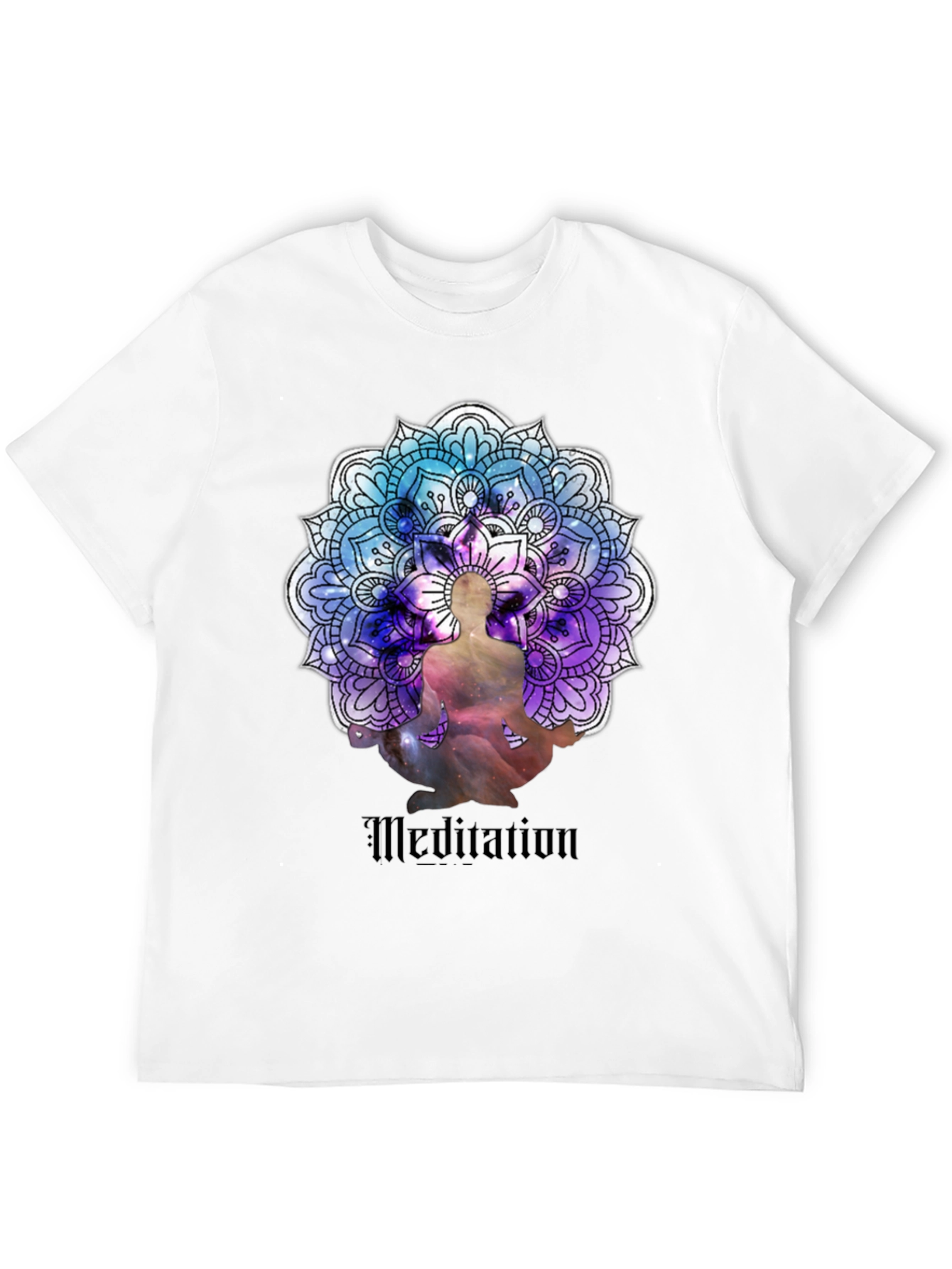 Meditation Mandala Graphic Black T-Shirt