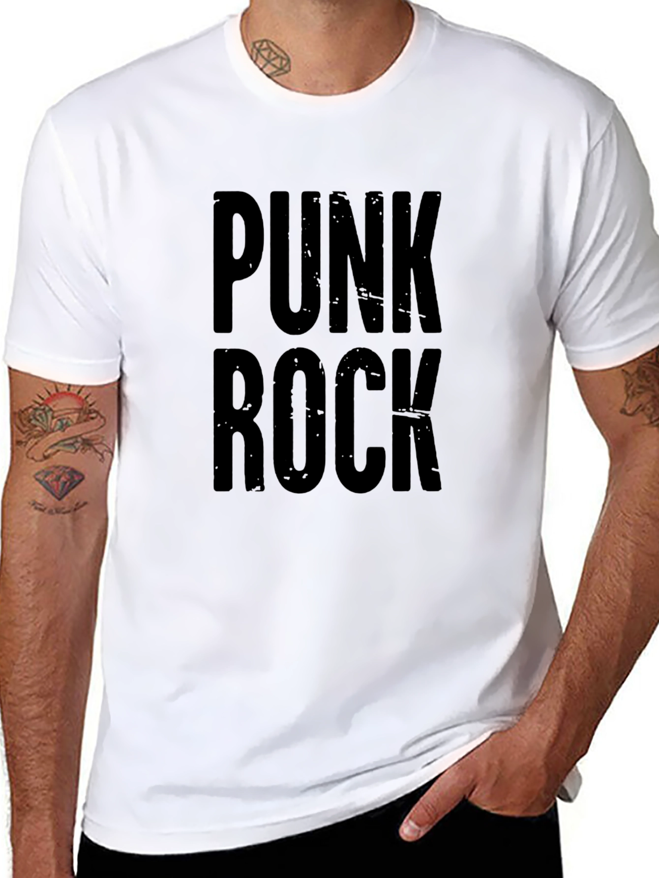 Punk Rock Graphic Tee - Black