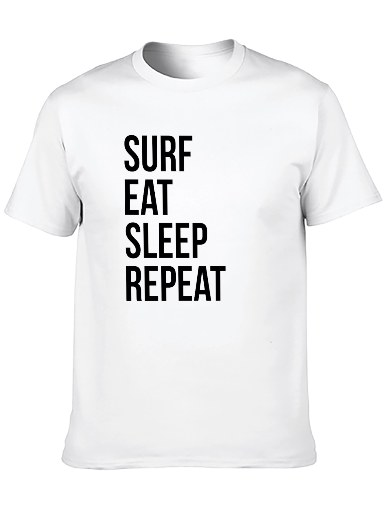 Surf Eat Sleep Repeat Black Graphic Tee Shirt