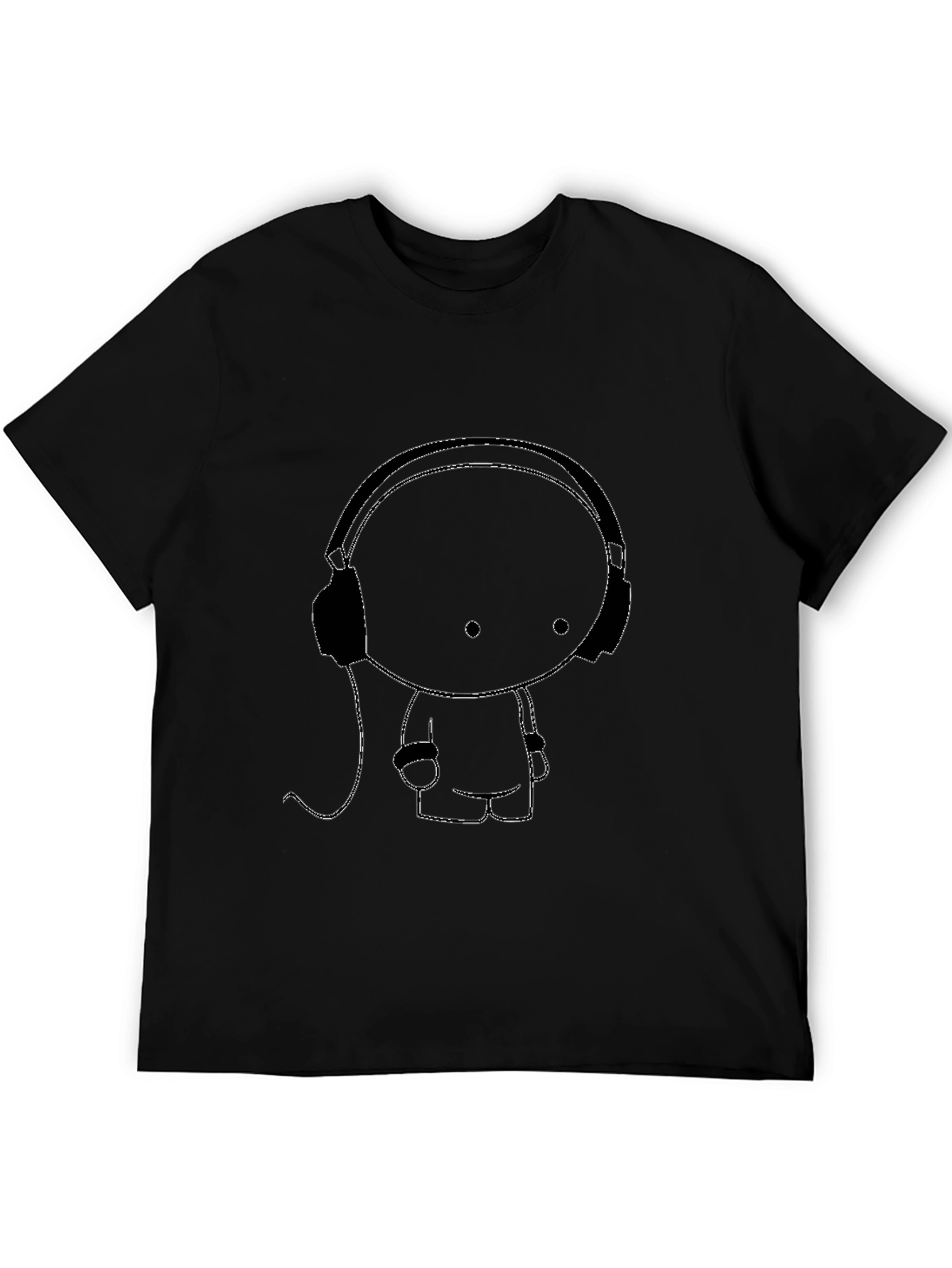 Cool Graphic Tee - Cartoon Character with Headphones