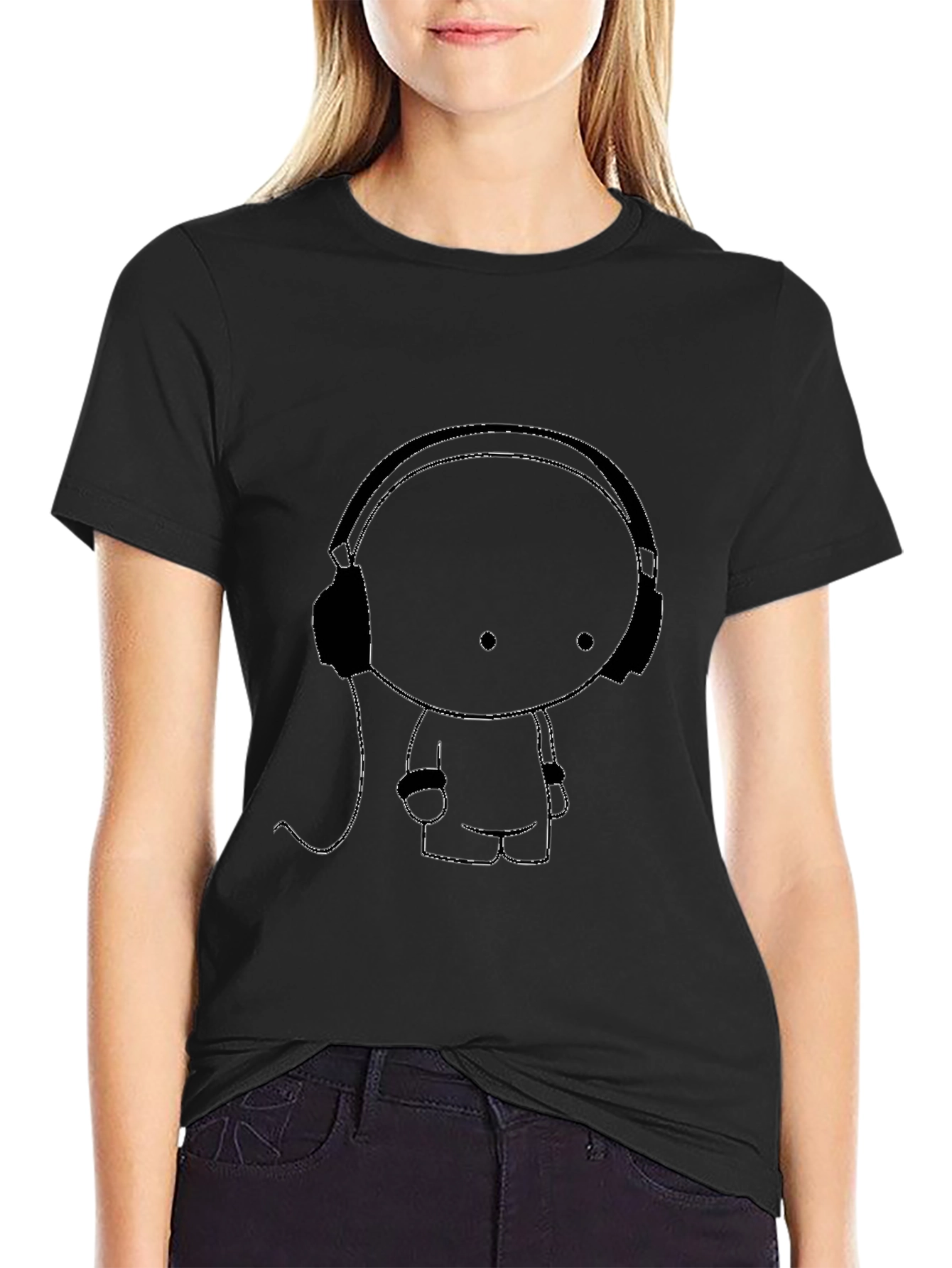 Cool Graphic Tee - Cartoon Character with Headphones