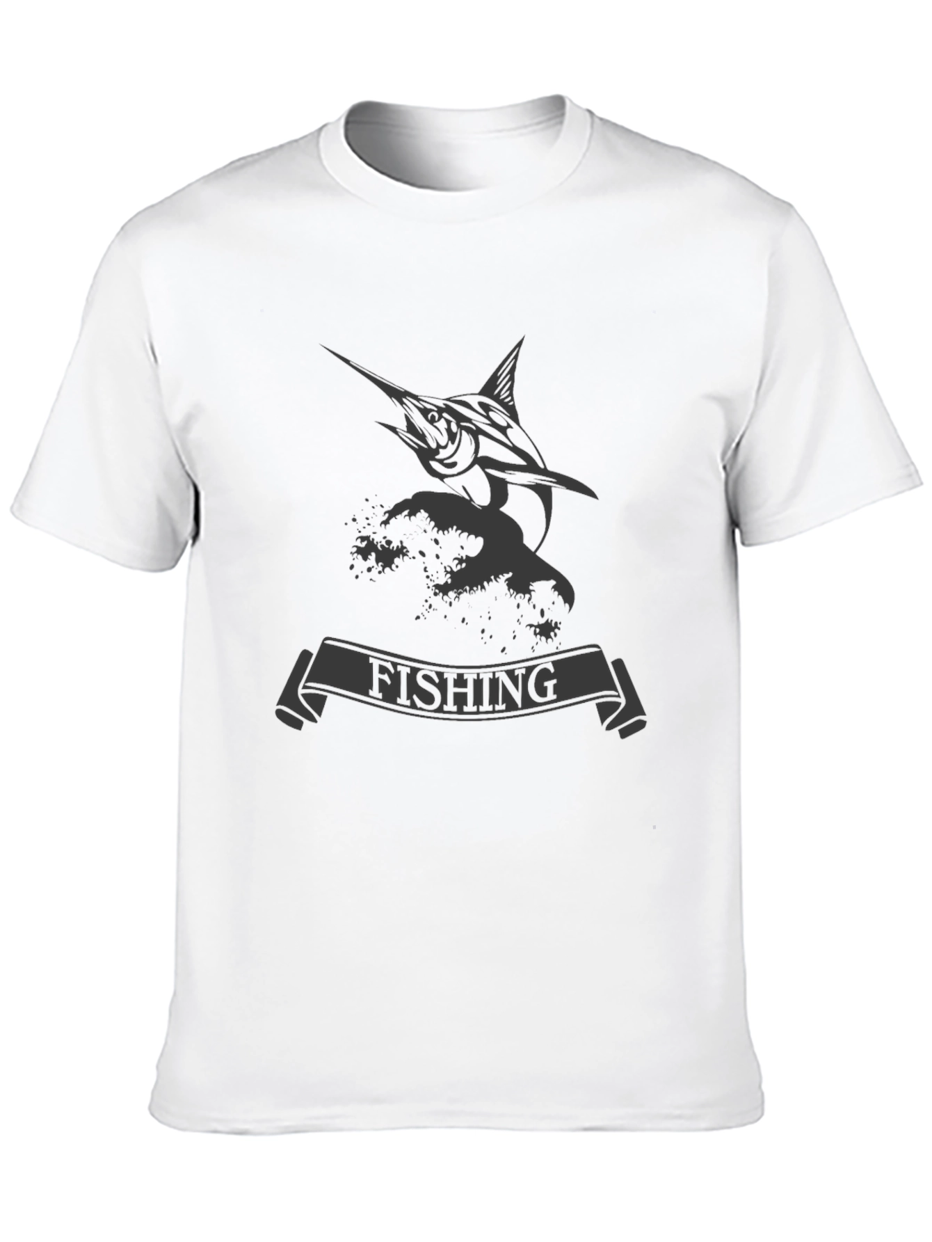 Mens Black Fishing T-Shirt