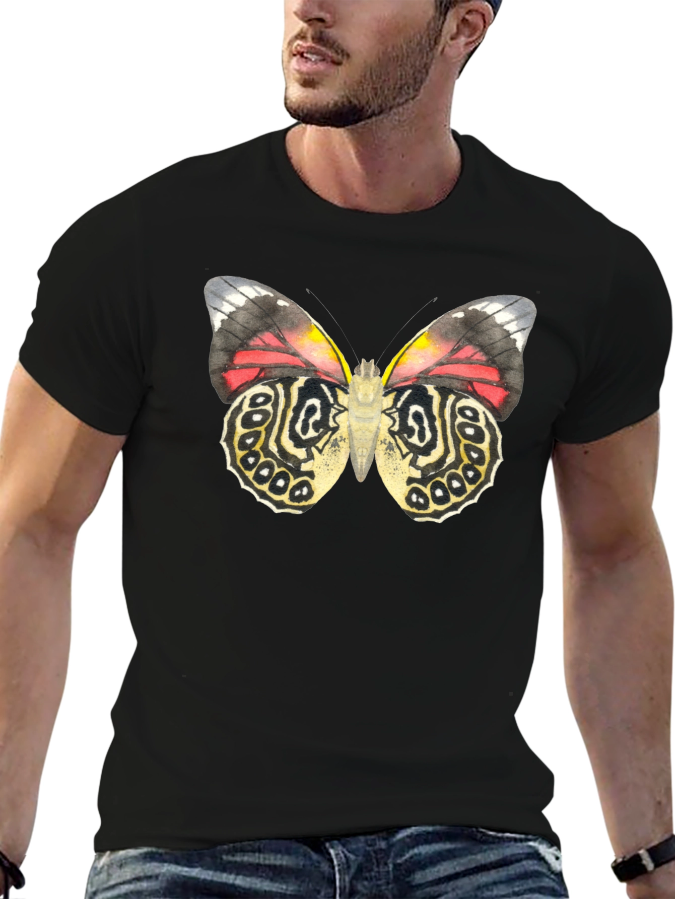 Butterfly Graphic Black Tee