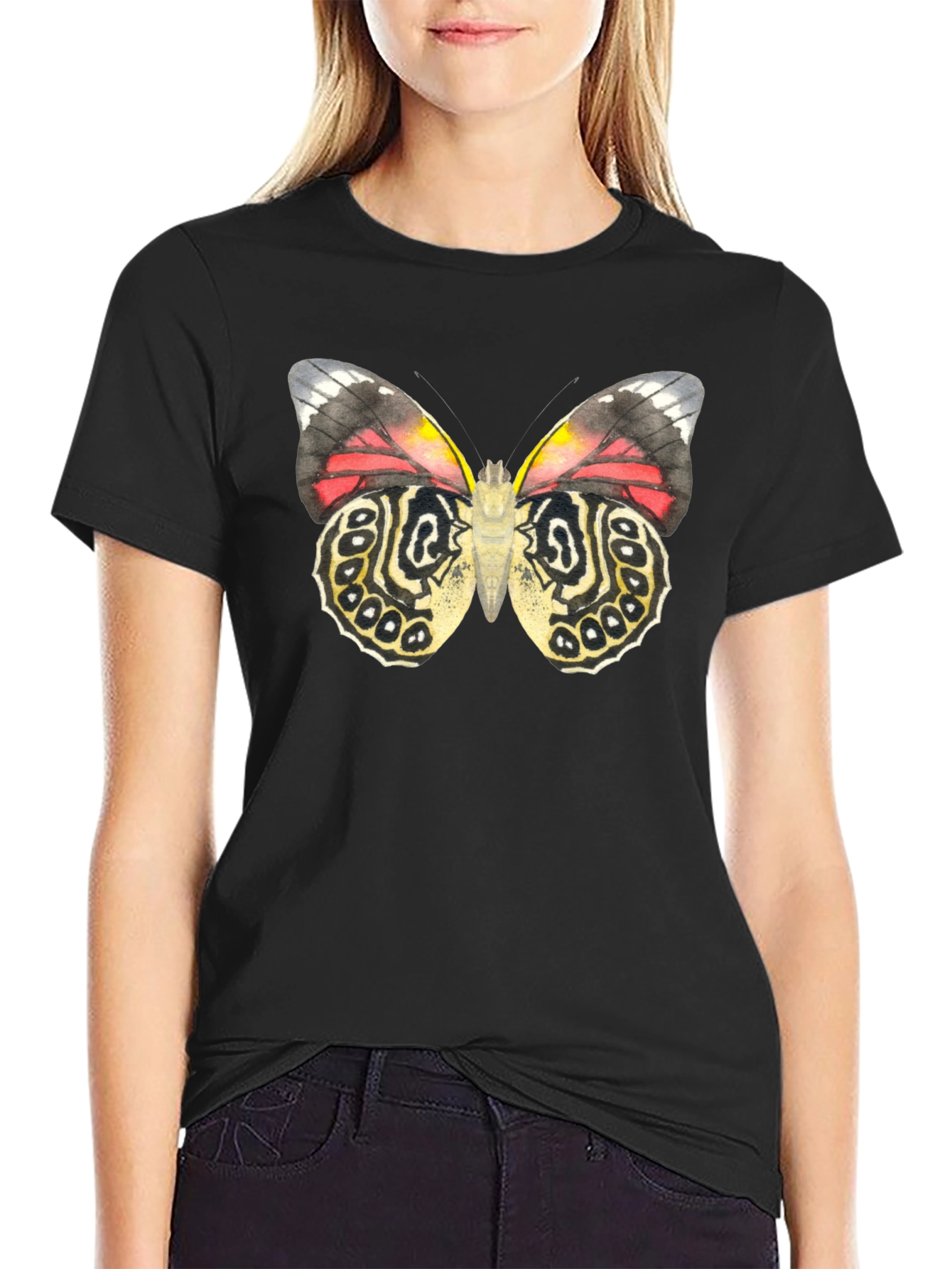 Butterfly Graphic Black Tee
