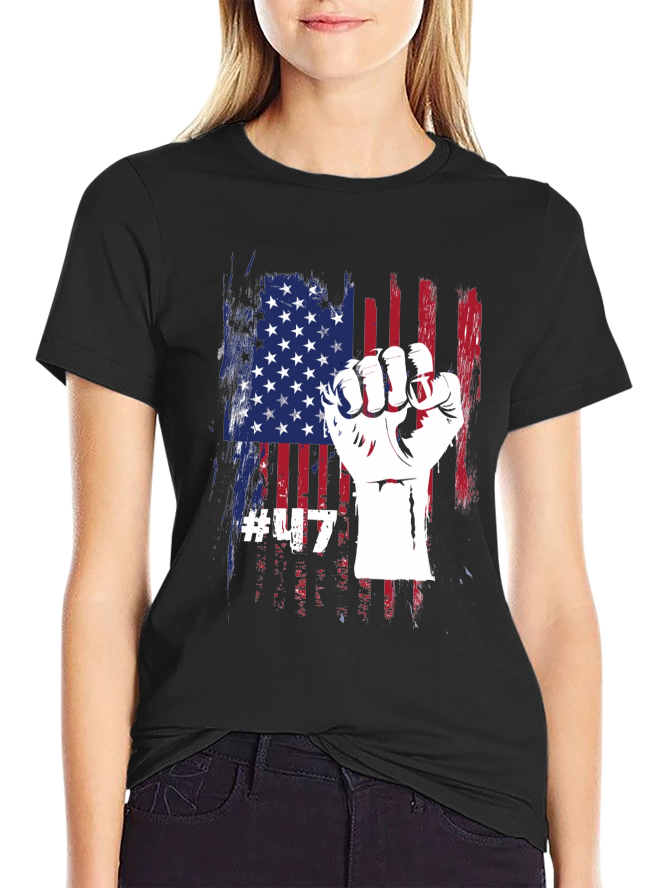 USA Flag Fist T-Shirt - Patriotic Tee