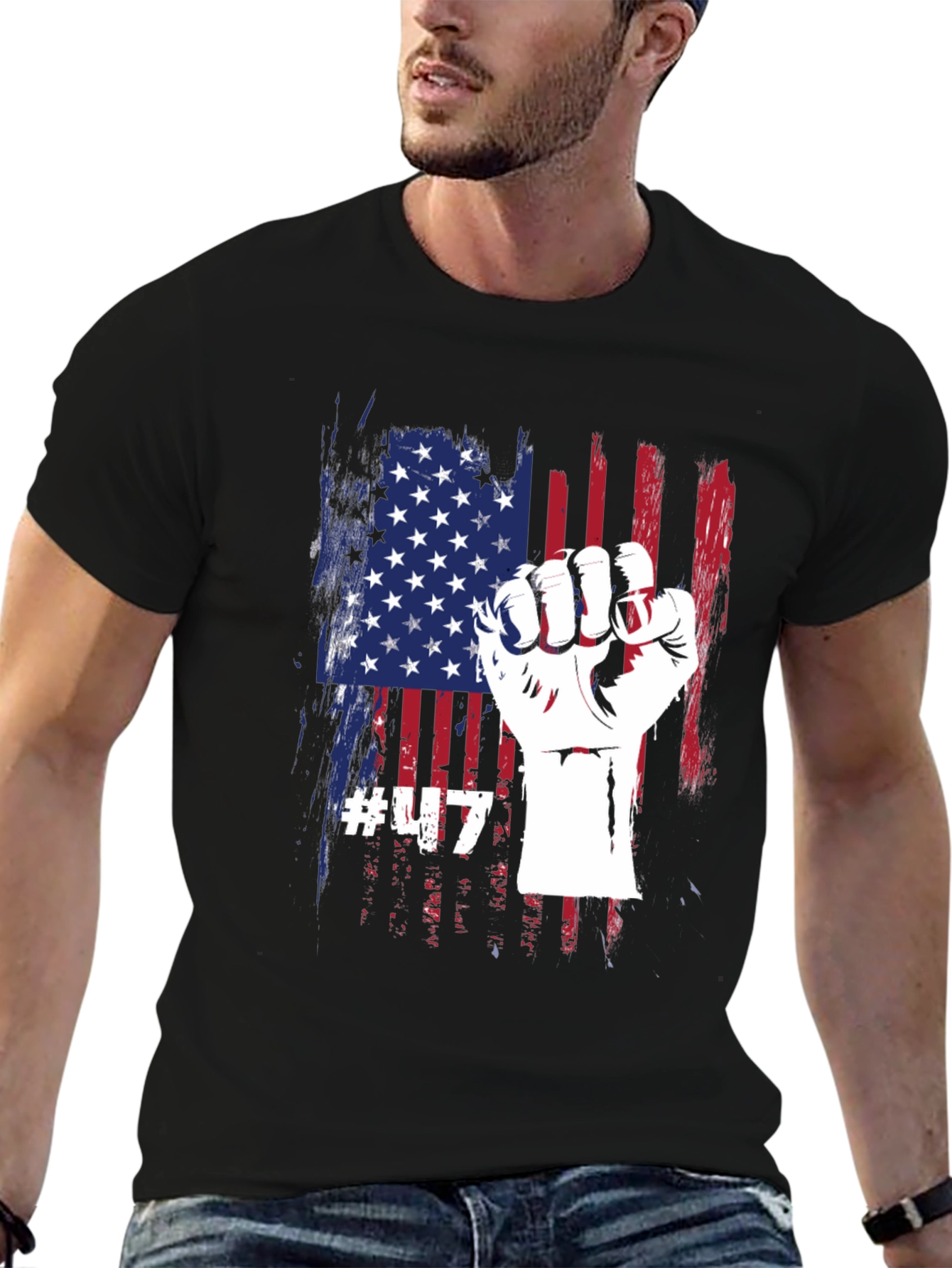 USA Flag Fist T-Shirt - Patriotic Tee