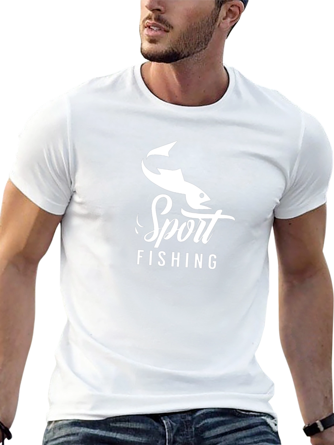 Sport Fishing Black Graphic Tee