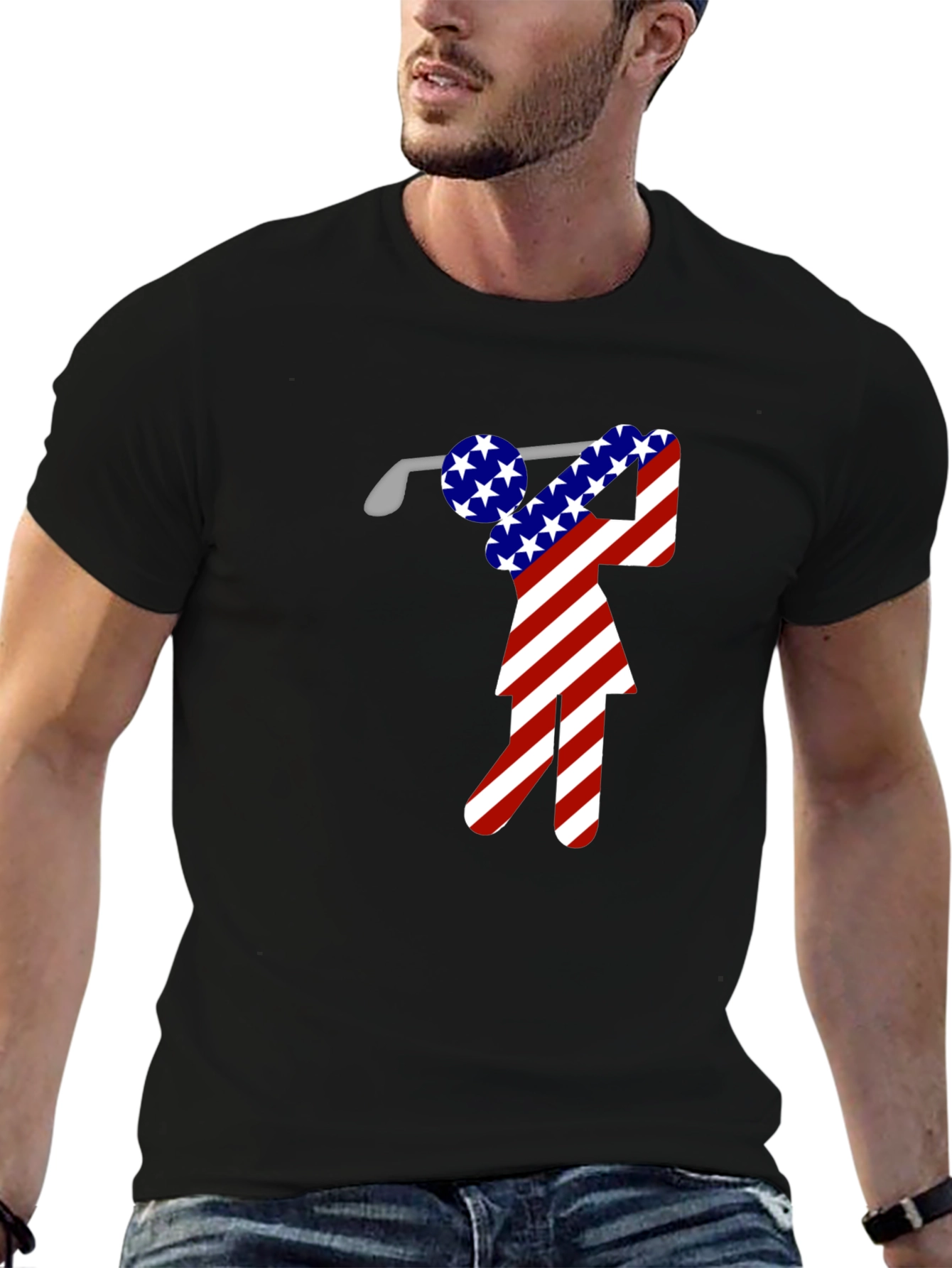 American Flag Golf T-Shirt