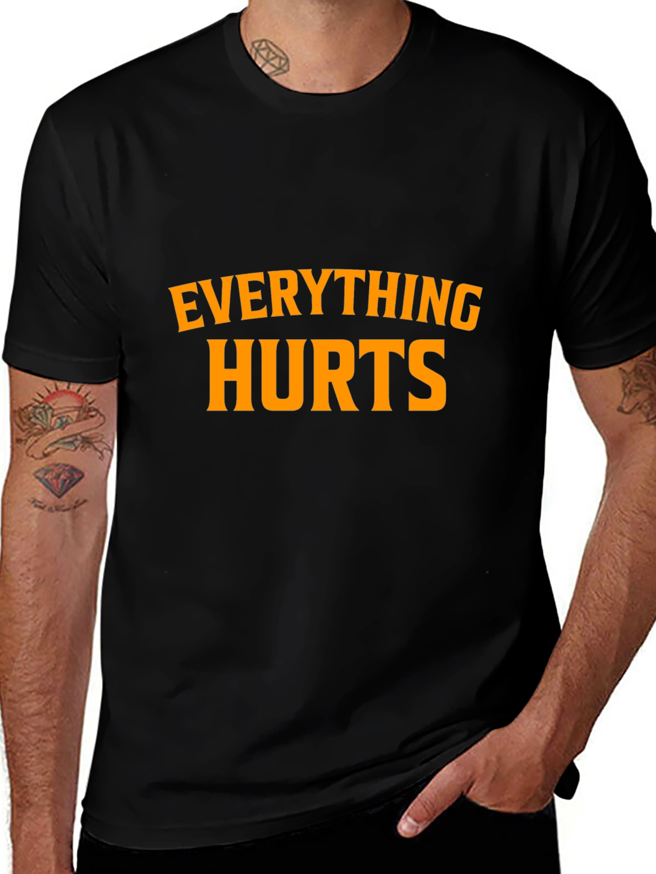 Everything Hurts Black Graphic T-Shirt
