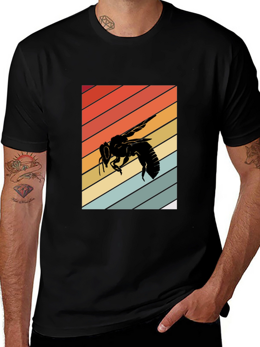 Retro Bee Graphic Tee - Black