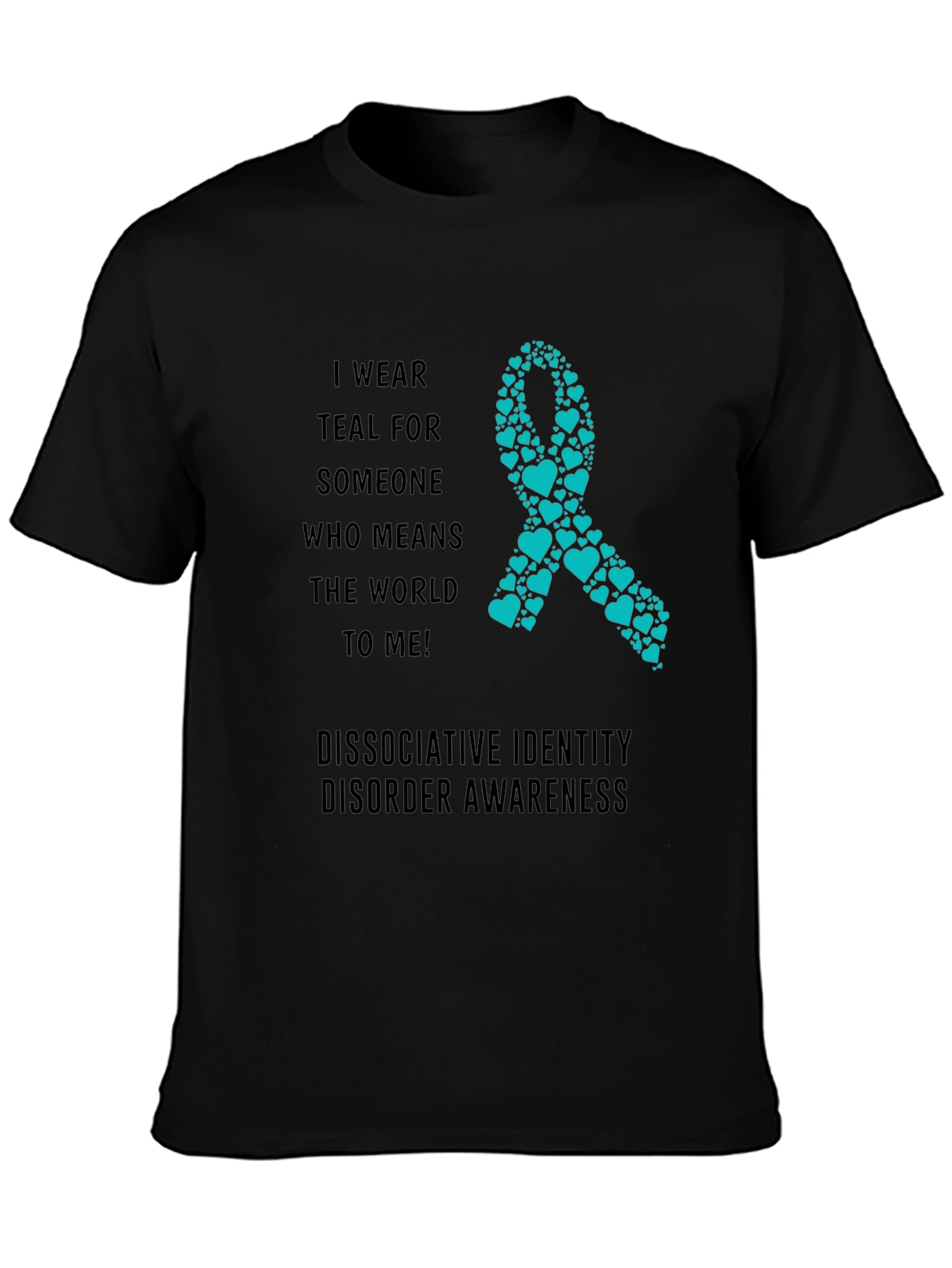 Teal Ribbon Dissociative Identity Disorder Awareness T-Shirt