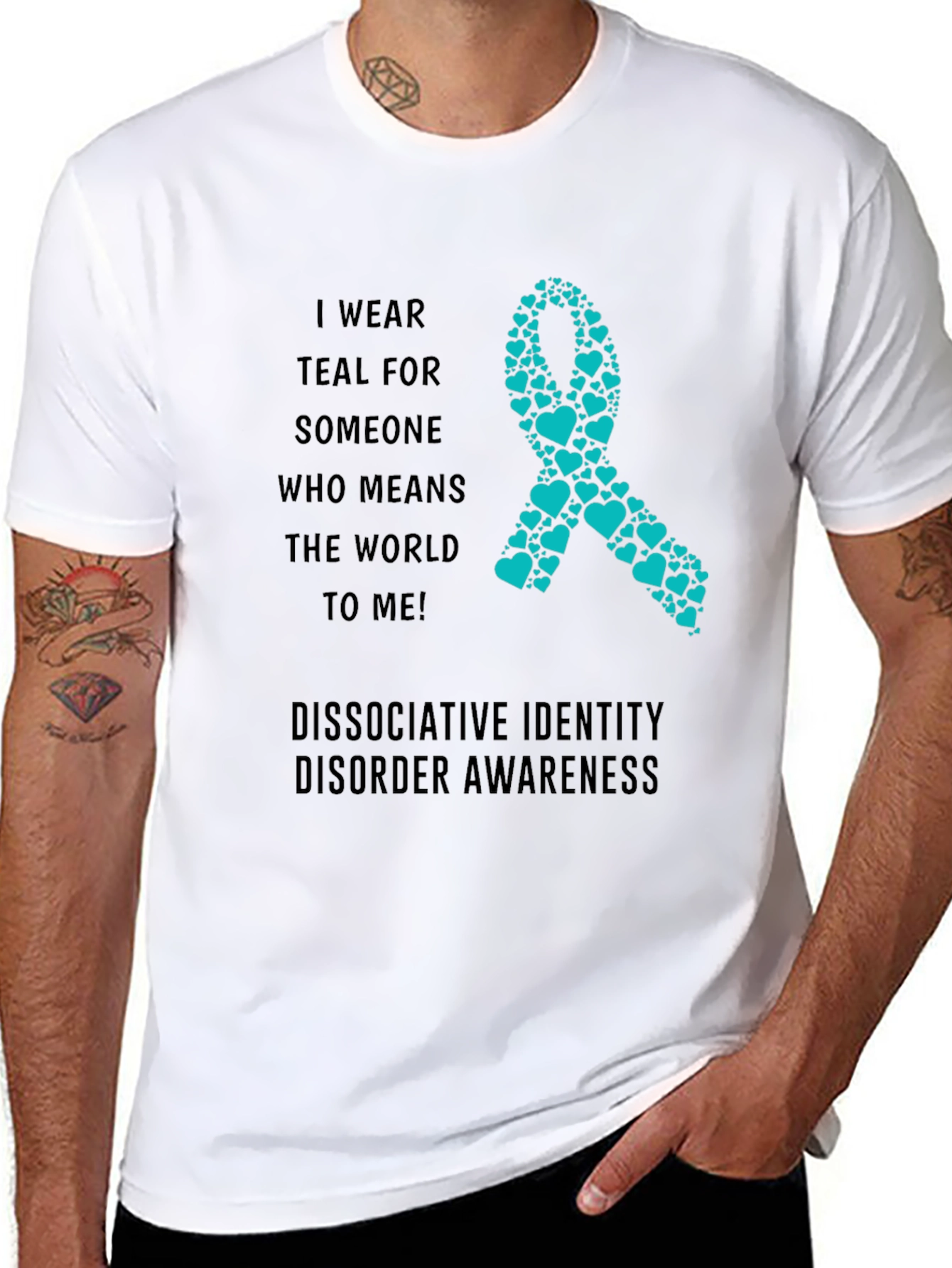 Teal Ribbon Dissociative Identity Disorder Awareness T-Shirt