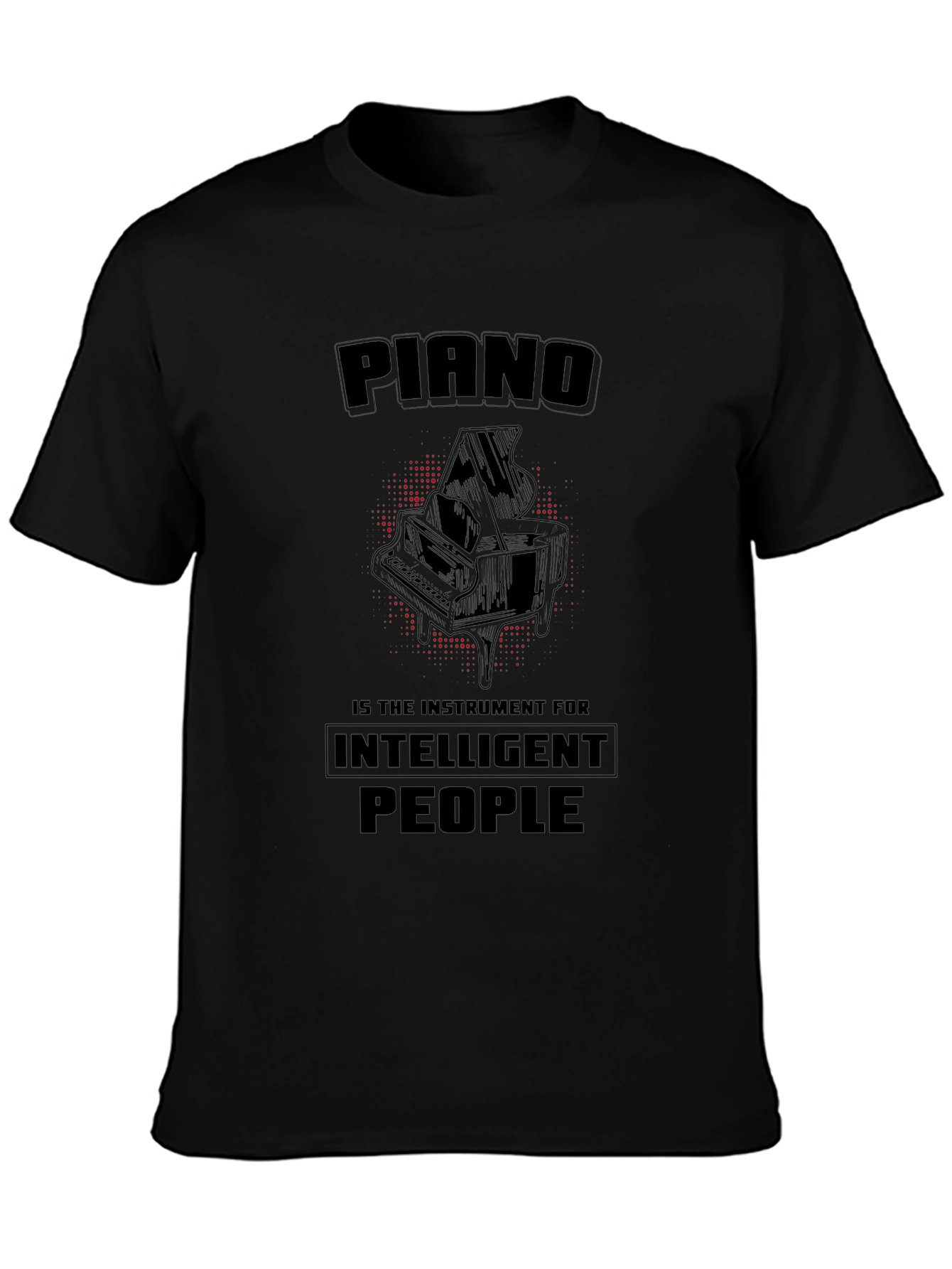 Piano Intelligent People Black T-Shirt