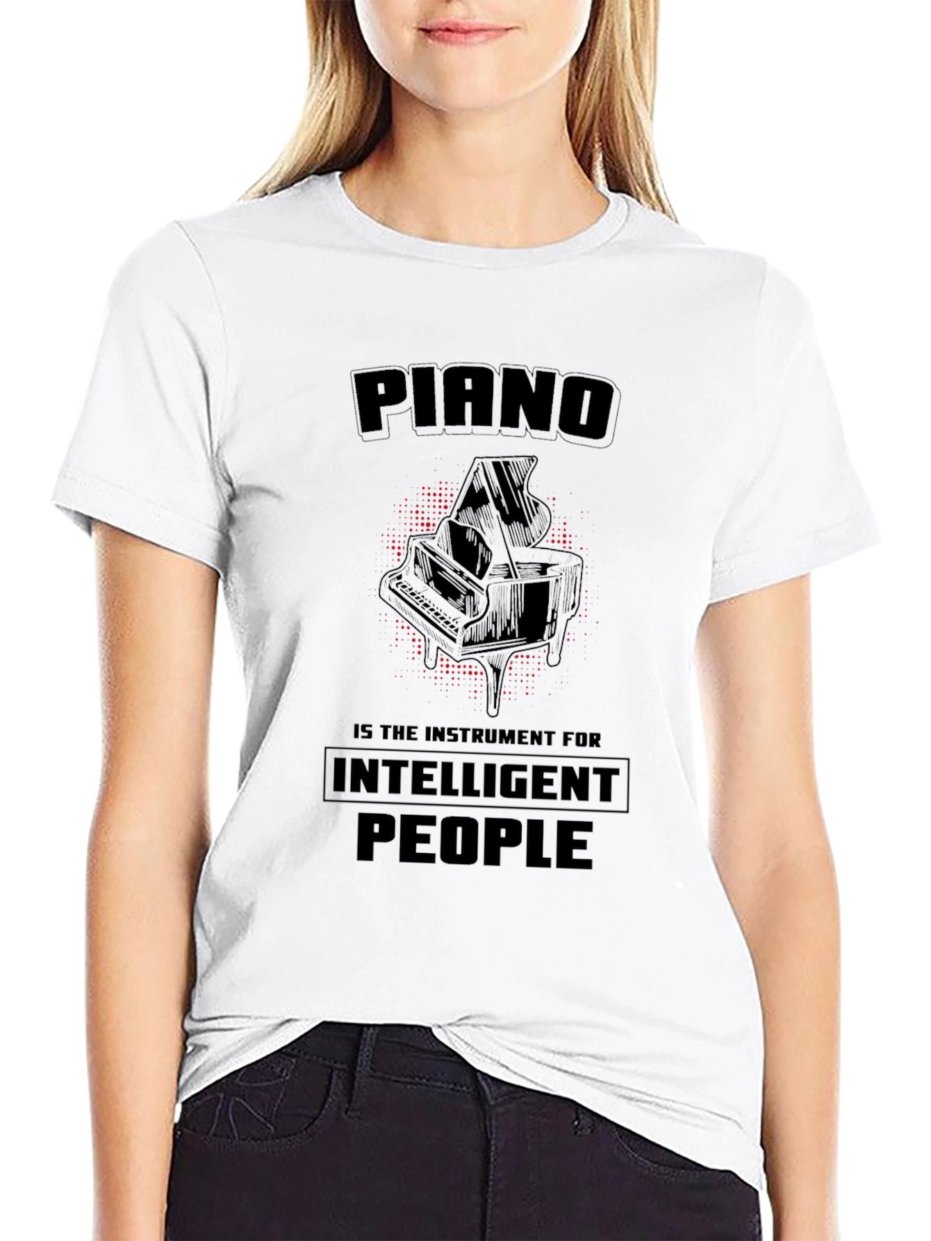 Piano Intelligent People Black T-Shirt
