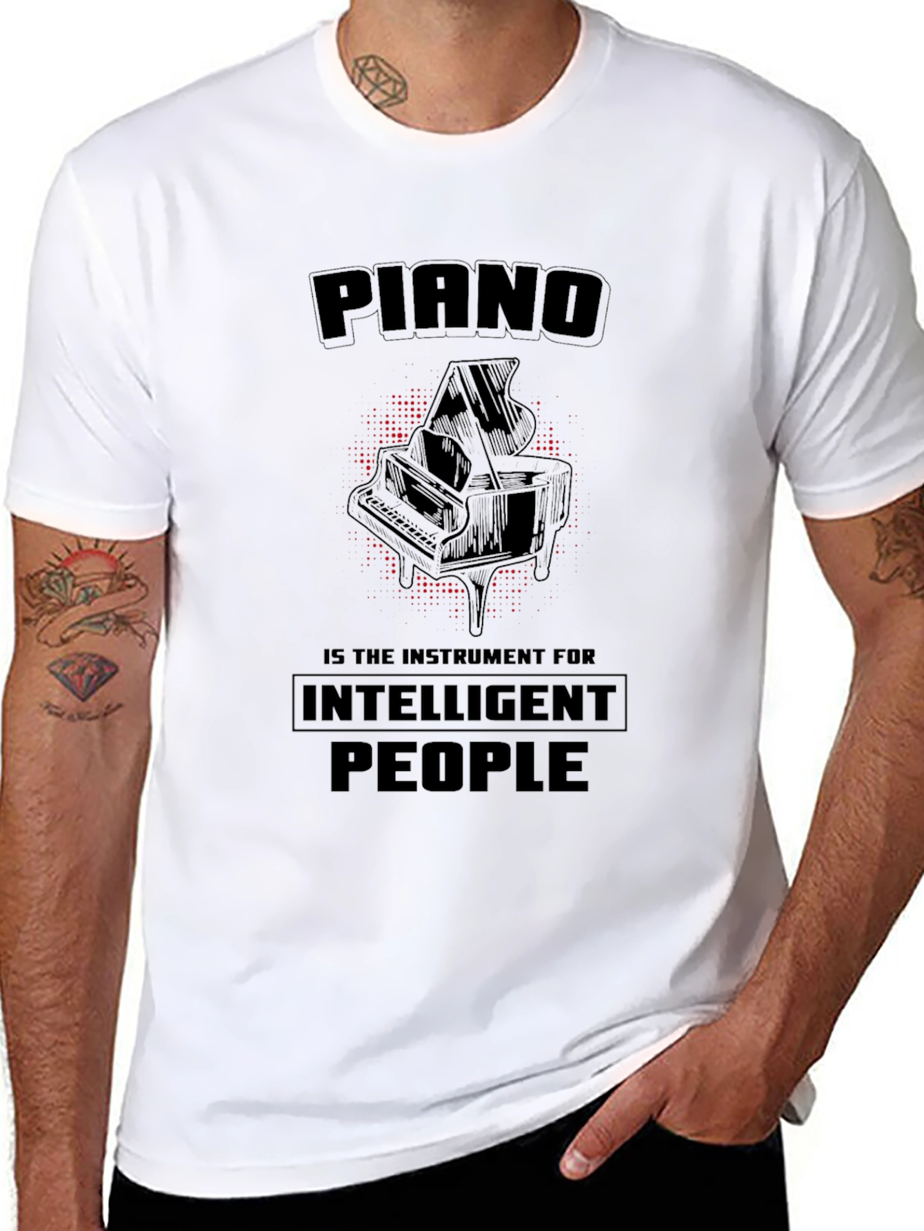 Piano Intelligent People Black T-Shirt