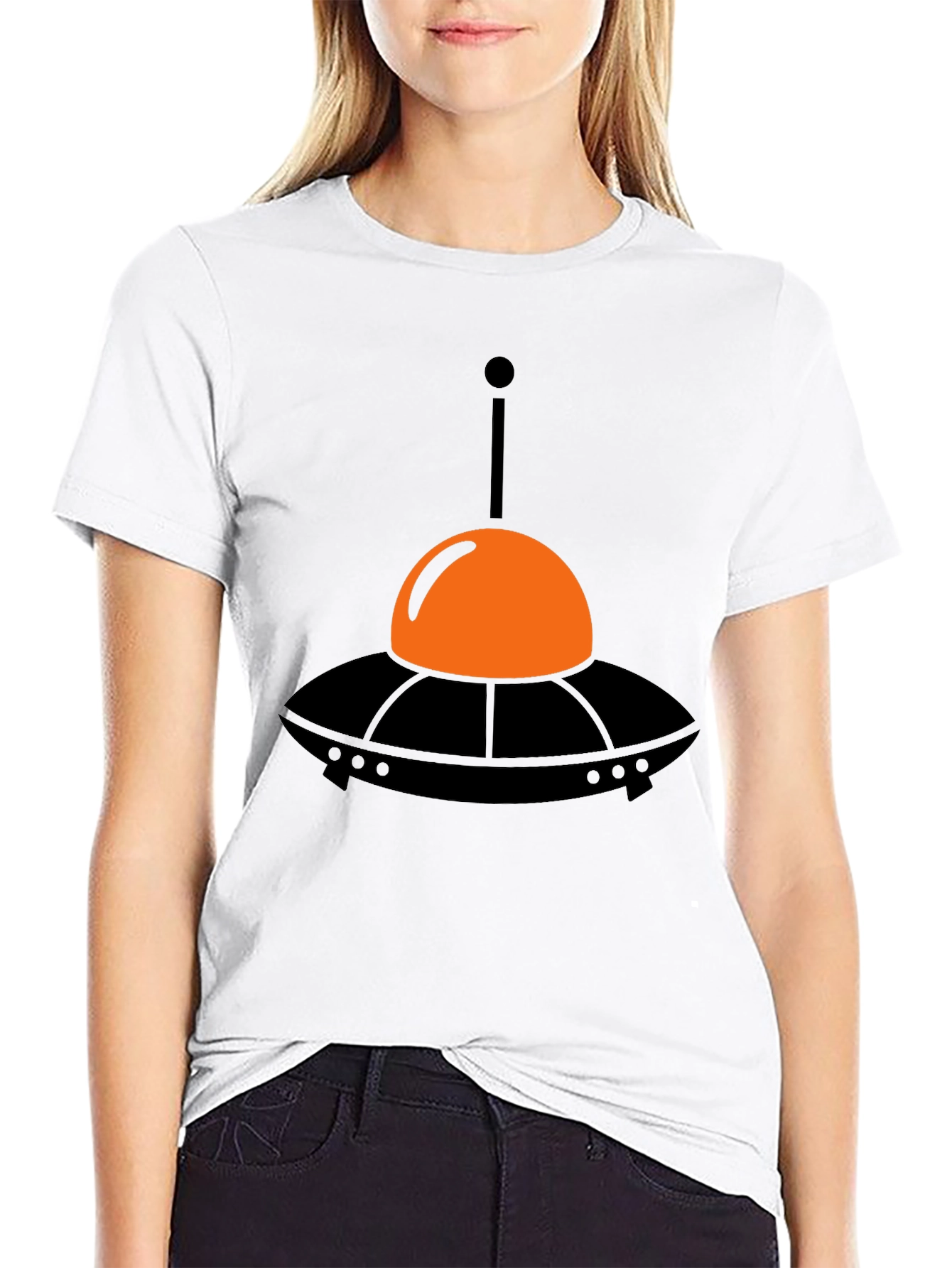 UFO Graphic Tee - Black Cotton T-Shirt