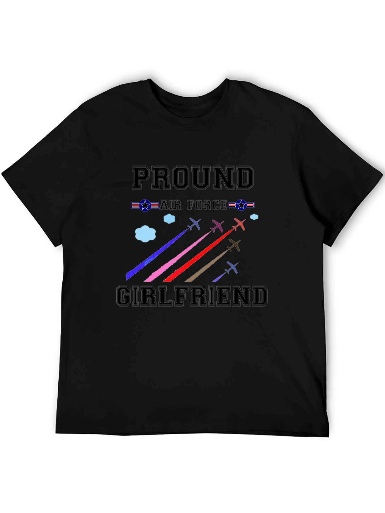 Proud Air Force Girlfriend Graphic T-Shirt