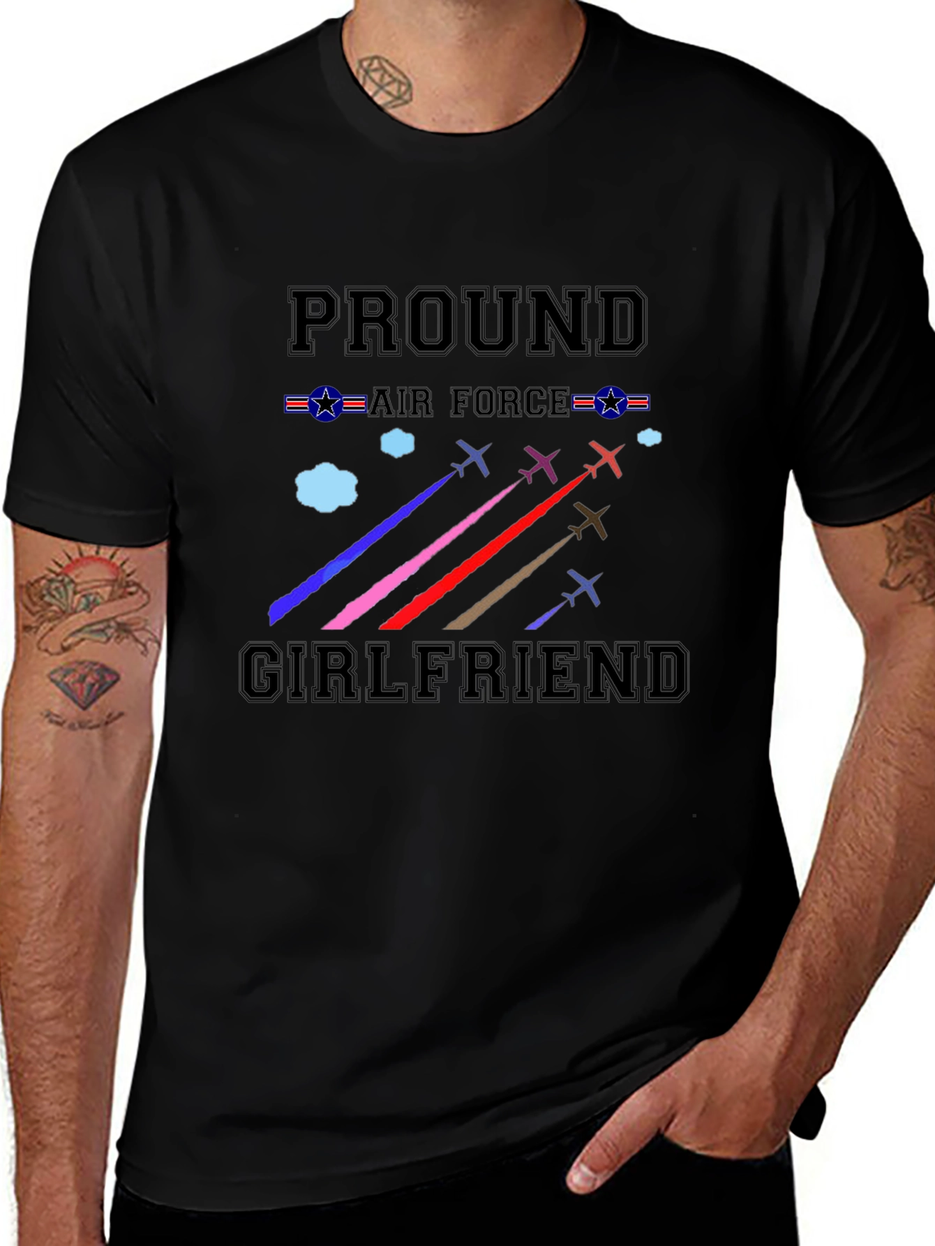 Proud Air Force Girlfriend Graphic T-Shirt