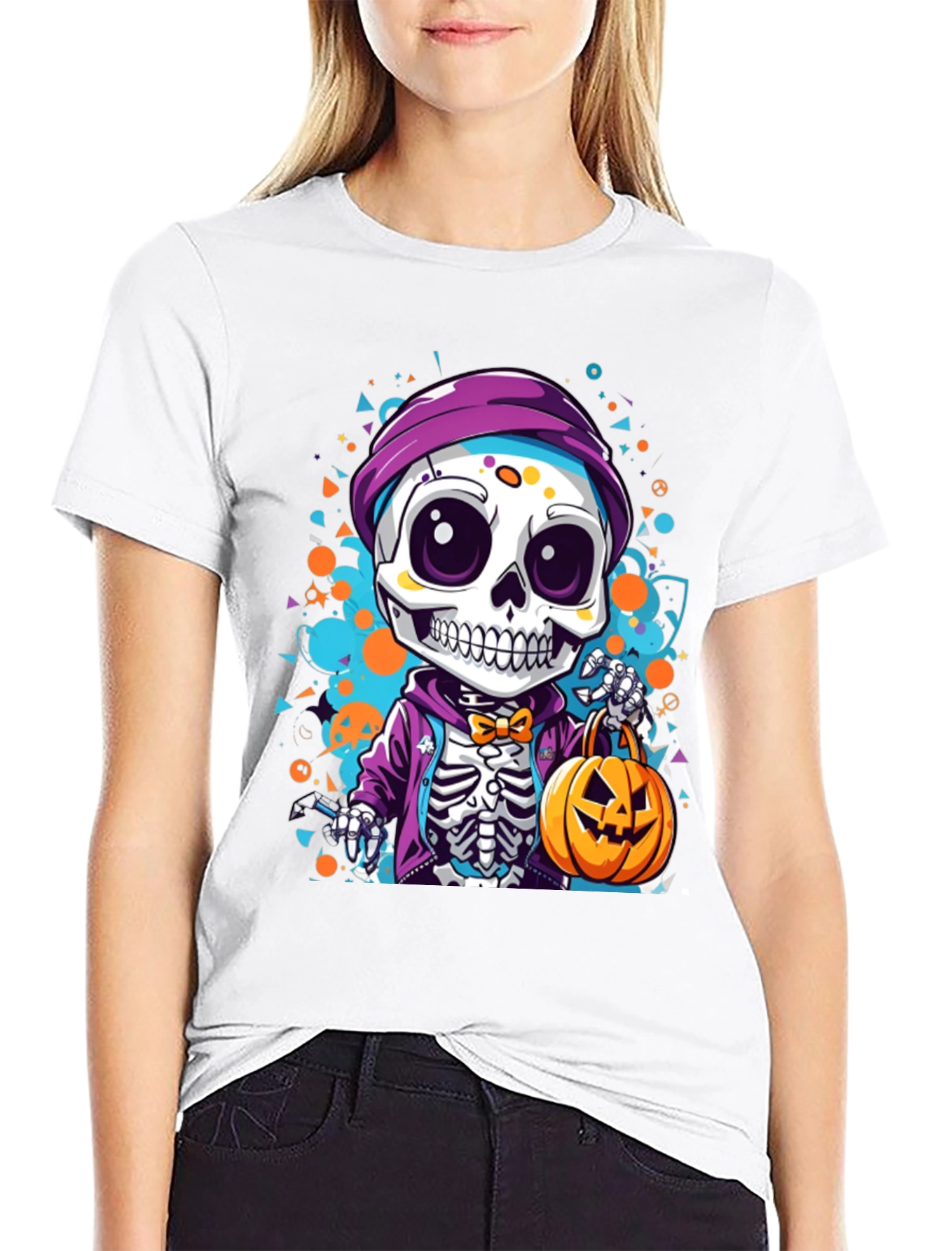 Halloween Skeleton Cartoon T-Shirt