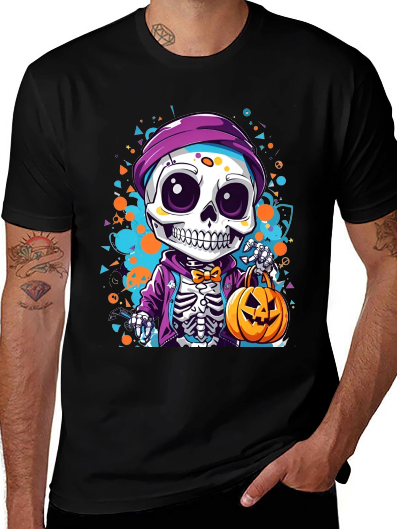 Halloween Skeleton Cartoon T-Shirt