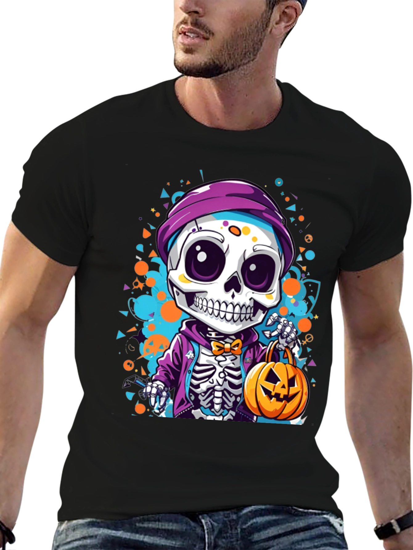 Halloween Skeleton Cartoon T-Shirt