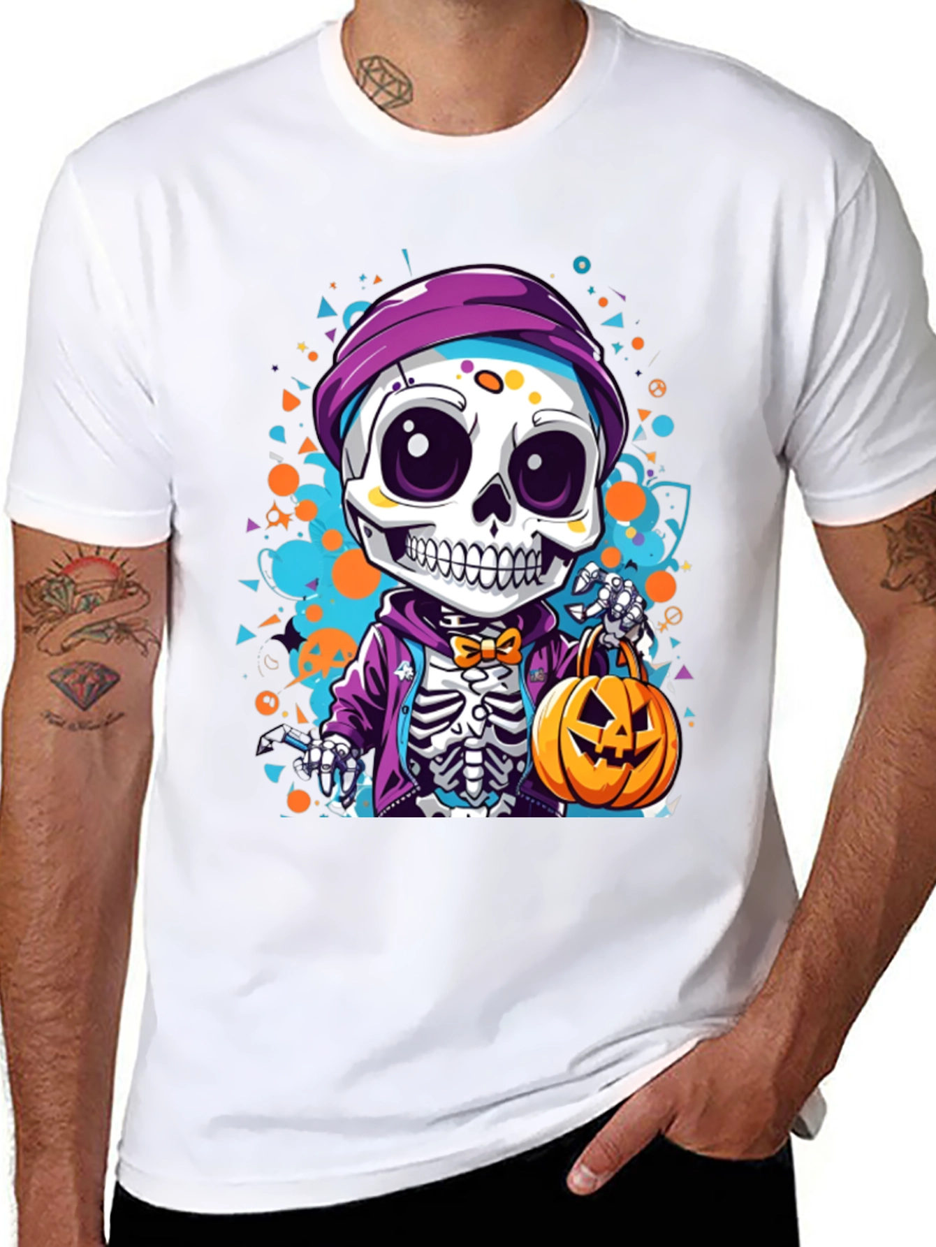 Halloween Skeleton Cartoon T-Shirt