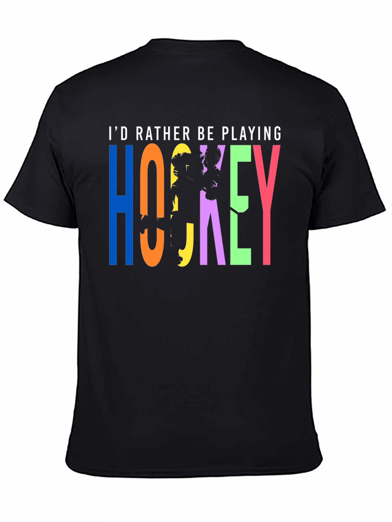 Id Rather Be Playing Hockey T-Shirt - Black