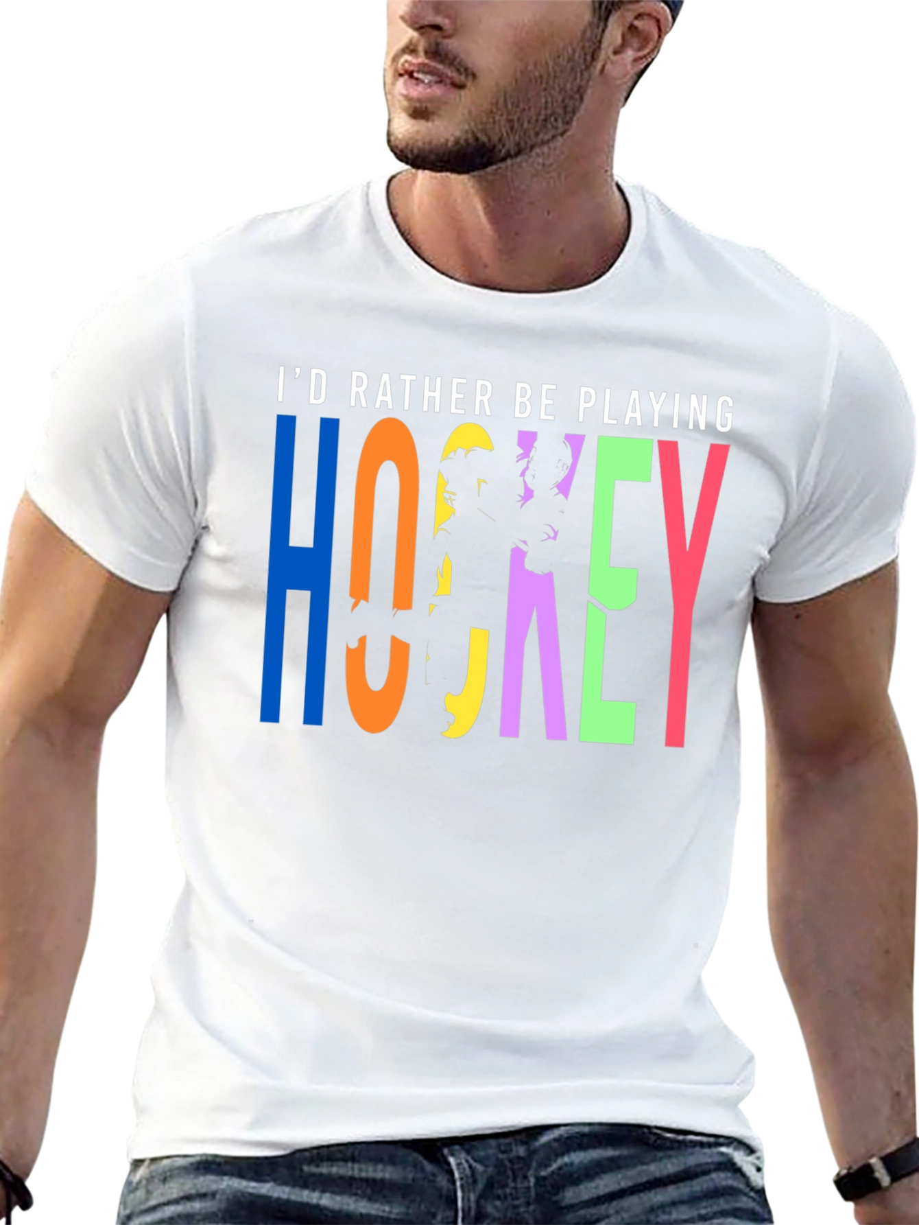Id Rather Be Playing Hockey T-Shirt - Black