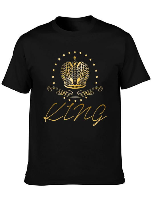 King Graphic Tee - Golden Crown Design