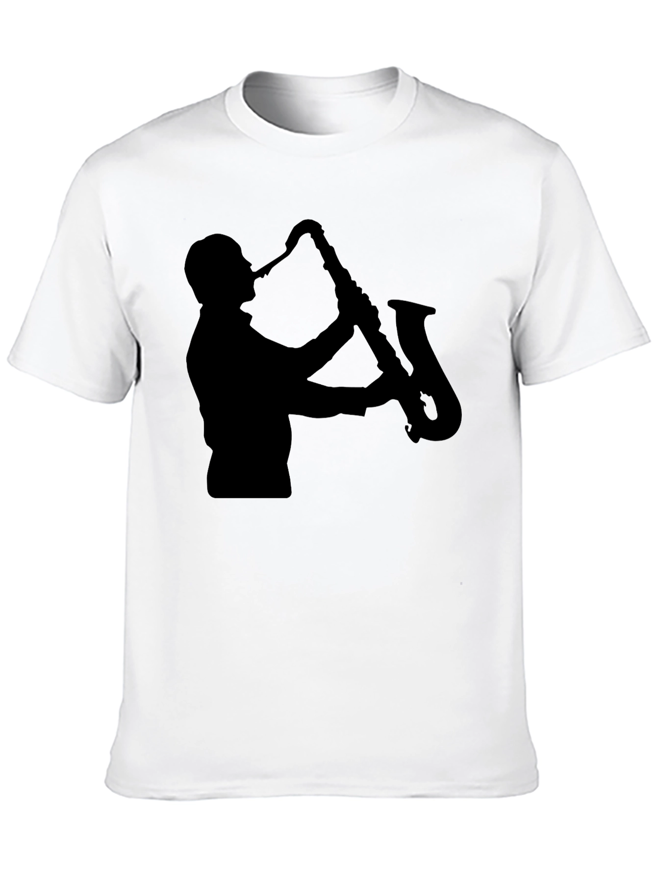 Saxophone Player Silhouette Black T-Shirt