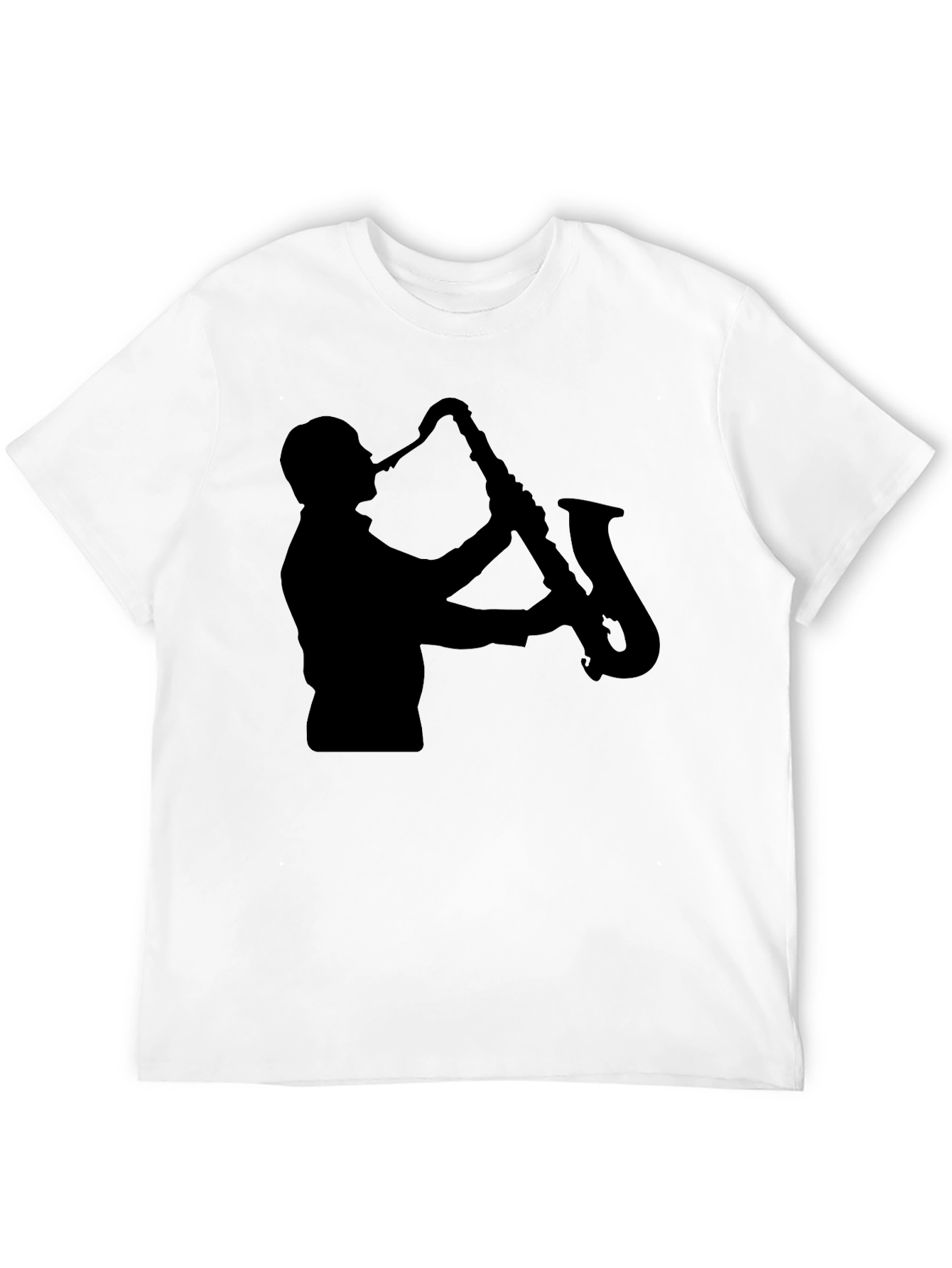 Saxophone Player Silhouette Black T-Shirt