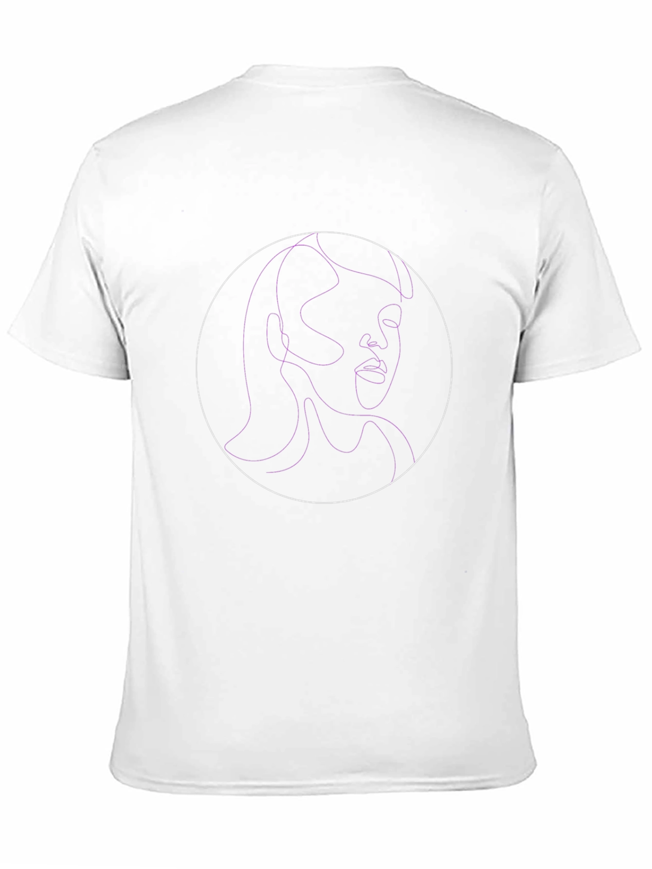 Minimalist Face Line Art Black T-Shirt