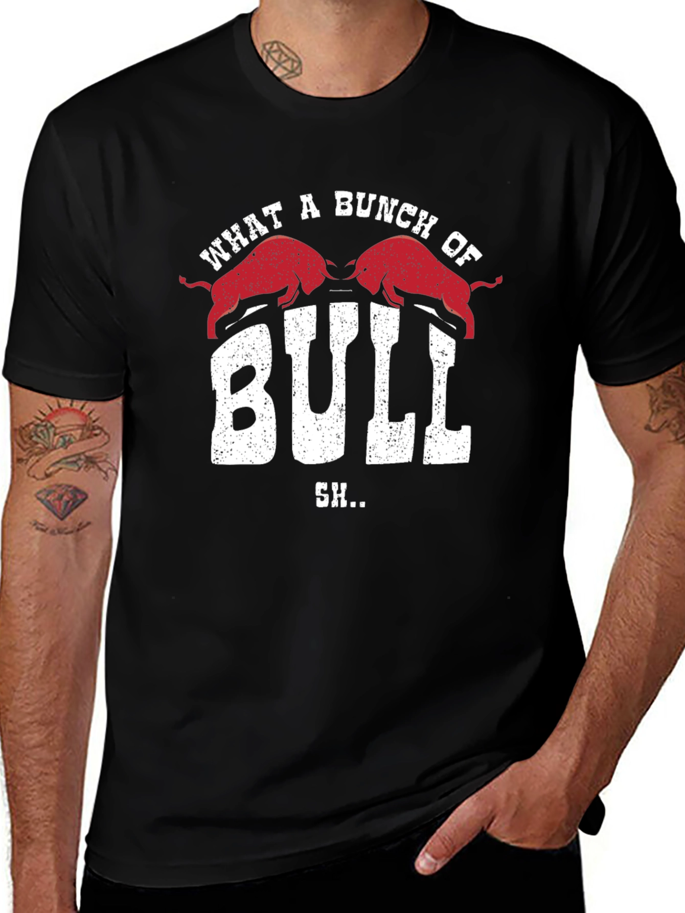 What a Bunch of Bull Graphic Tee - Black