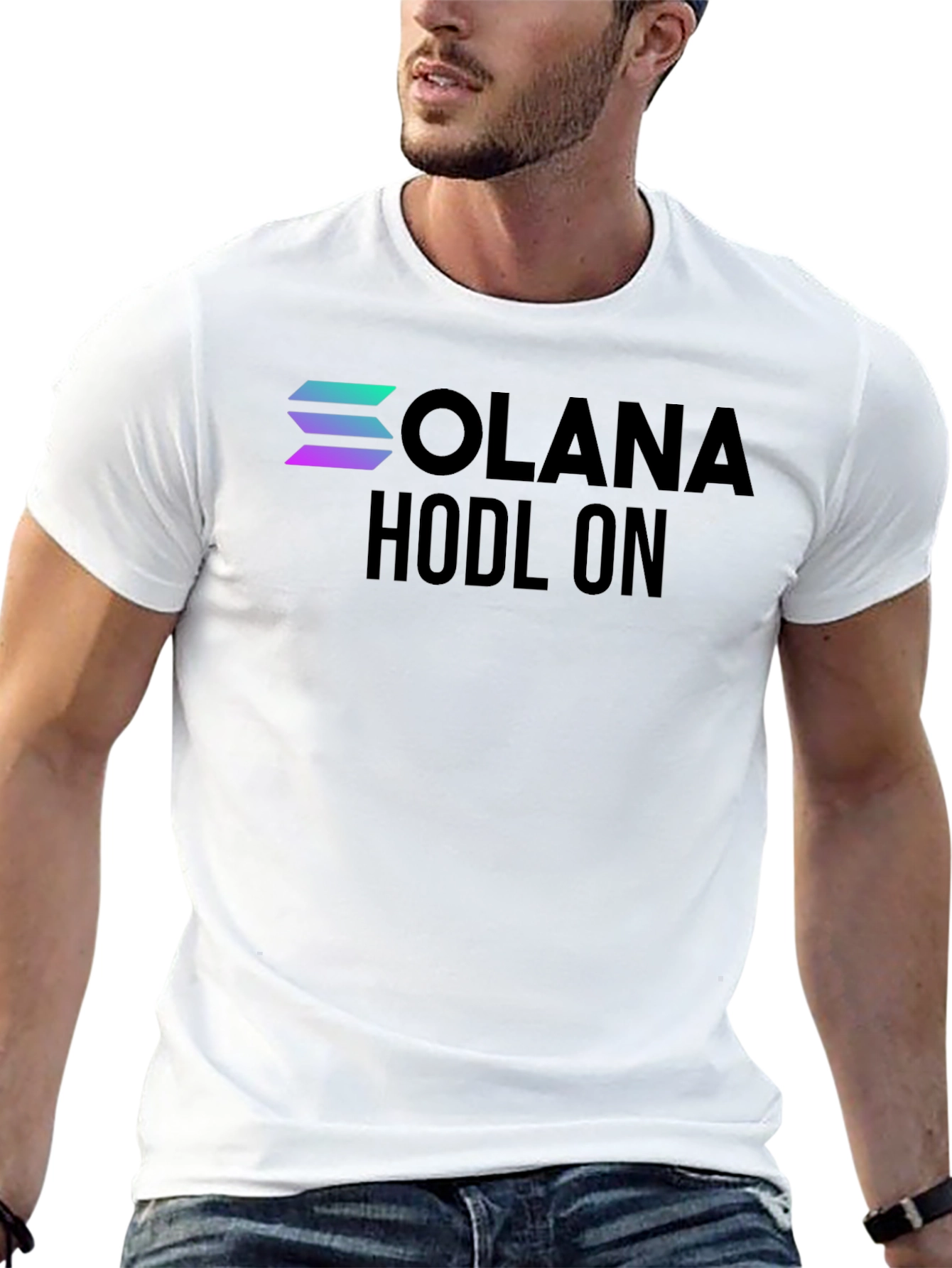 Solana Hodl On Black T-Shirt Crypto Investor Tee