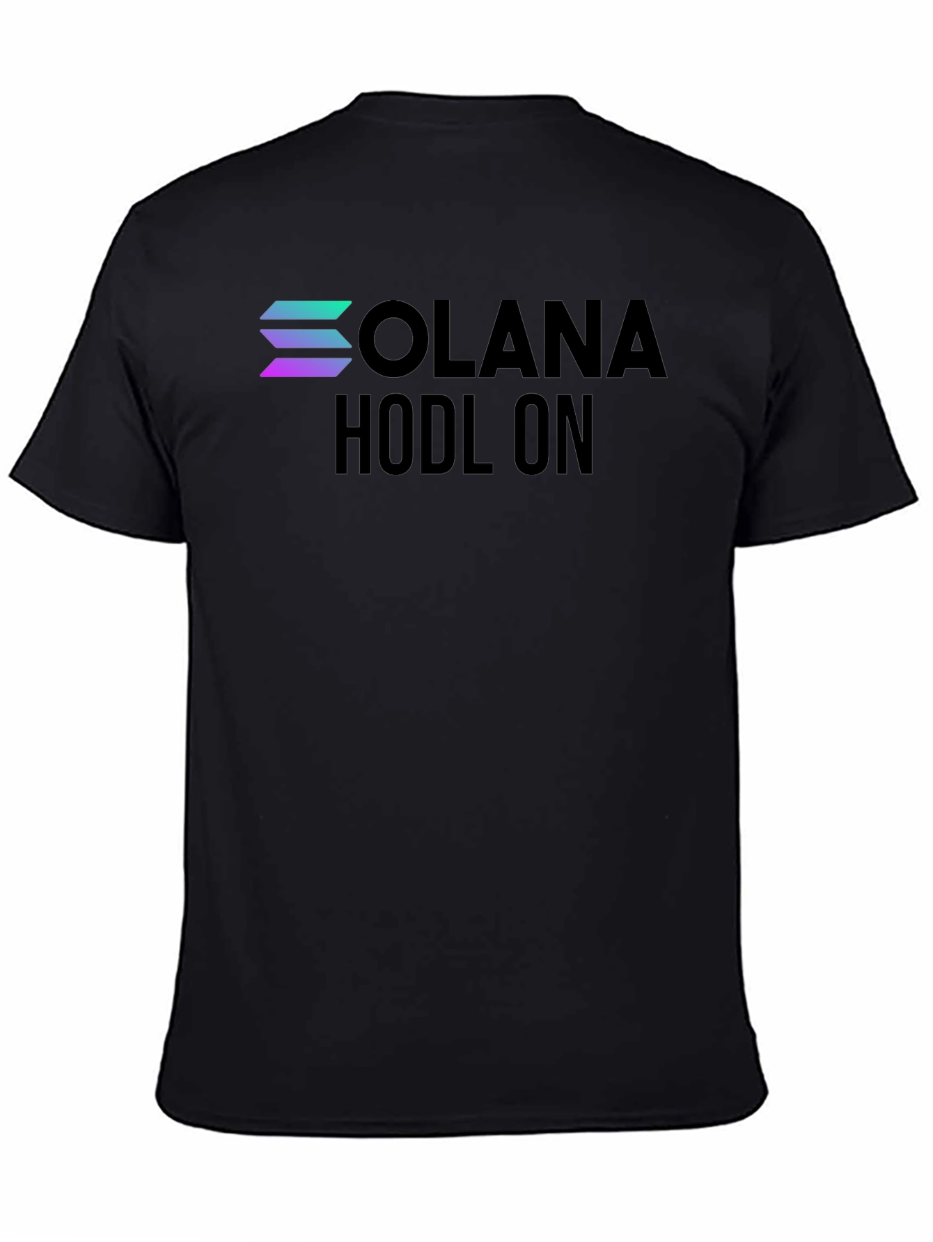Solana Hodl On Black T-Shirt Crypto Investor Tee