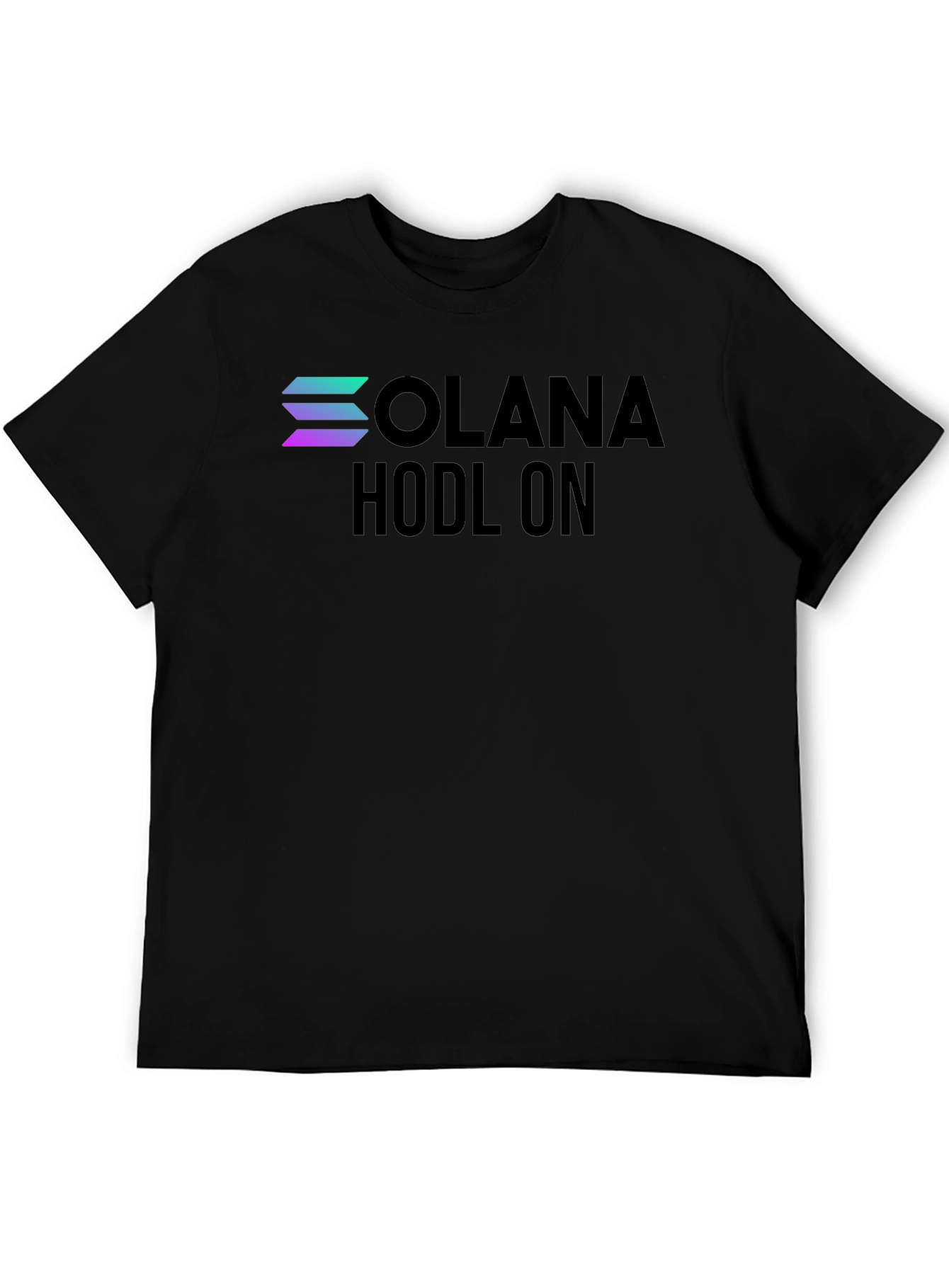 Solana Hodl On Black T-Shirt Crypto Investor Tee