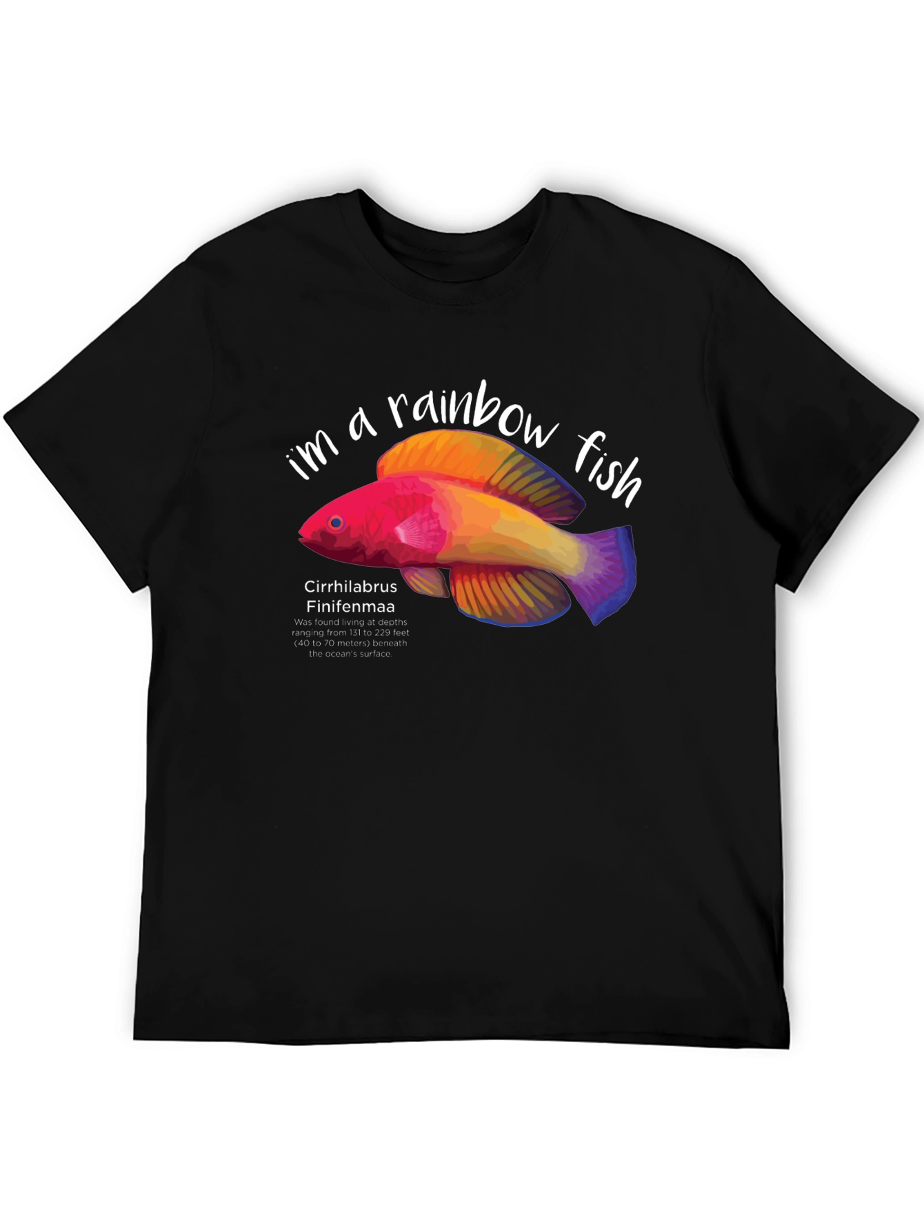 Rainbow Fish Graphic T-Shirt - Marine Life Tee