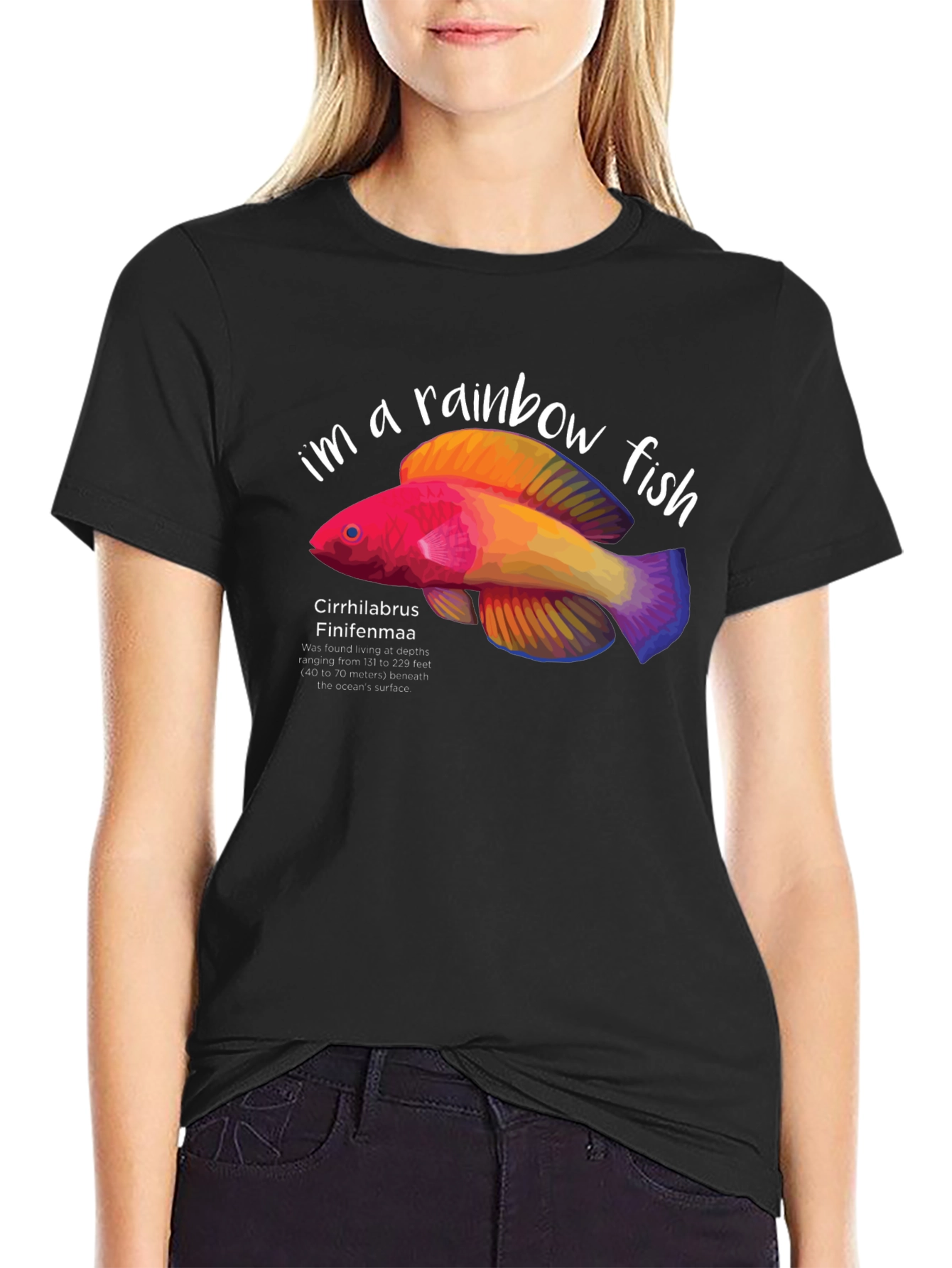Rainbow Fish Graphic T-Shirt - Marine Life Tee