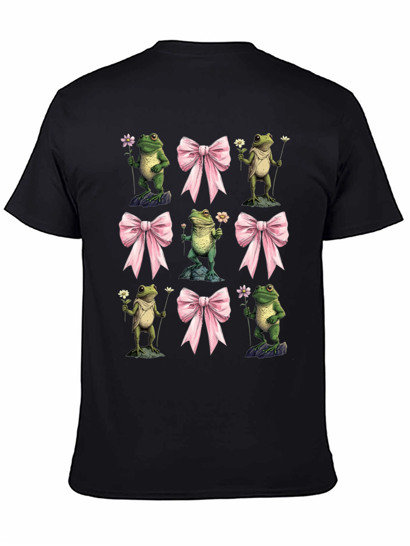 Frog & Bow Graphic T-Shirt - Whimsical Casual Tee