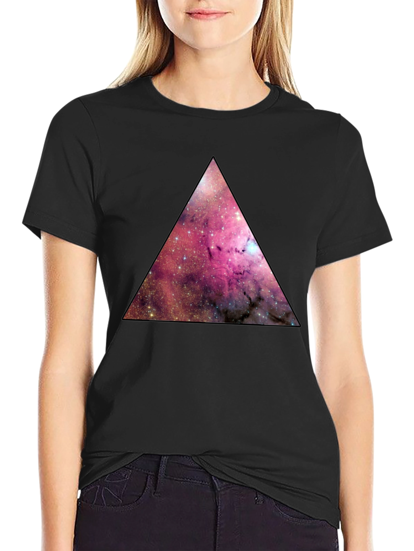 Galaxy Triangle Graphic Tee - Mens Black T-Shirt