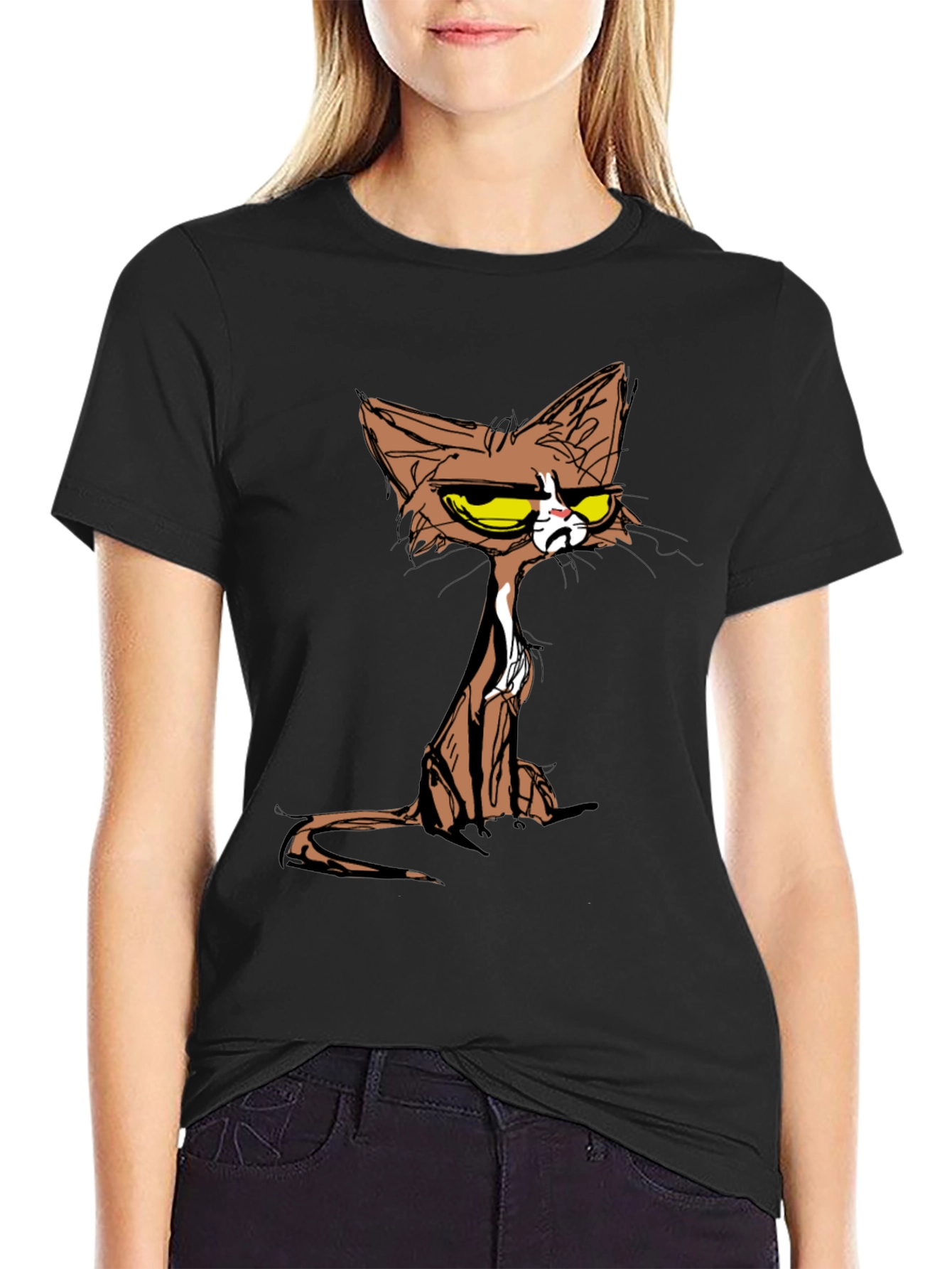 Grumpy Cat T-Shirt - Cartoon Style Tee