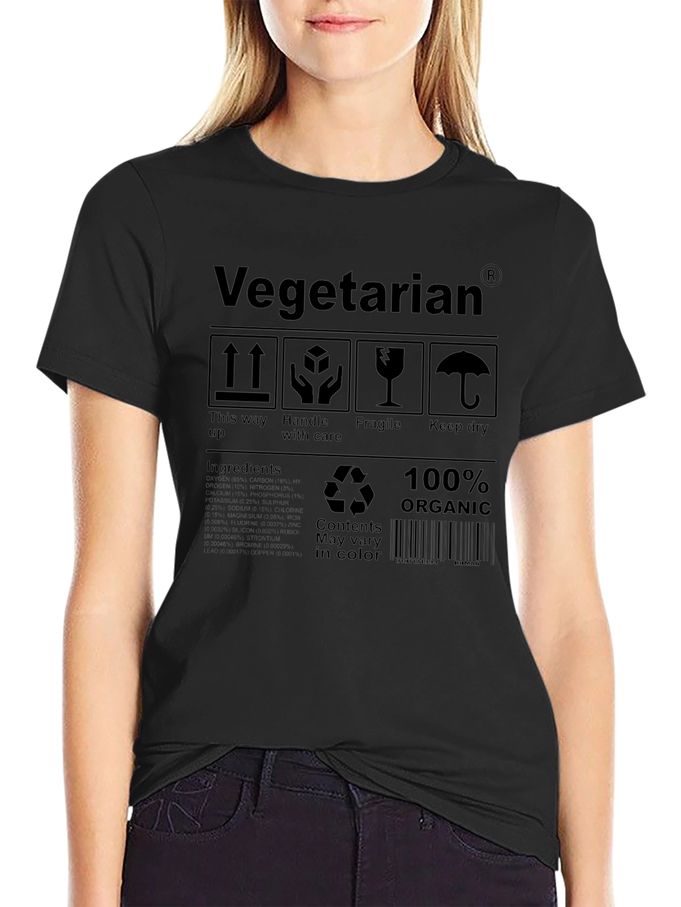 Vegetarian Organic T-Shirt - Novelty Graphic Tee