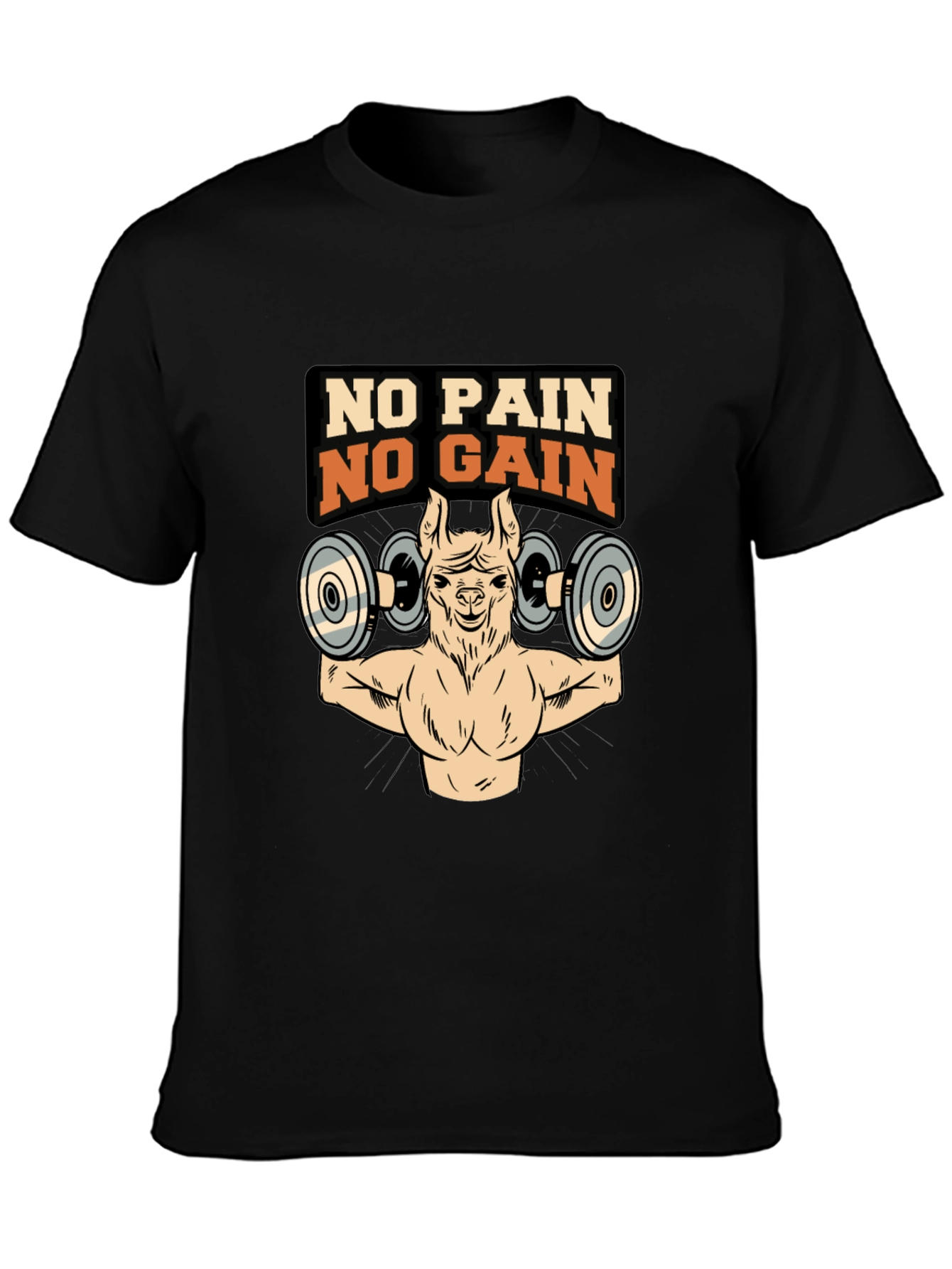 No Pain No Gain Llama Gym T-Shirt