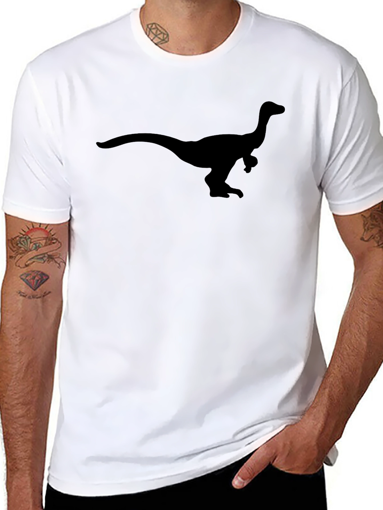 Dinosaur Silhouette T-Shirt - Classic Black Tee