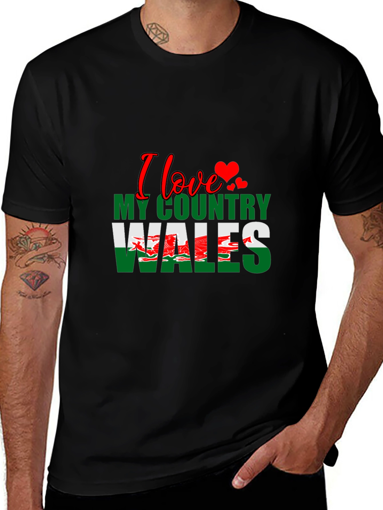 I Love My Country Wales Graphic T-Shirt