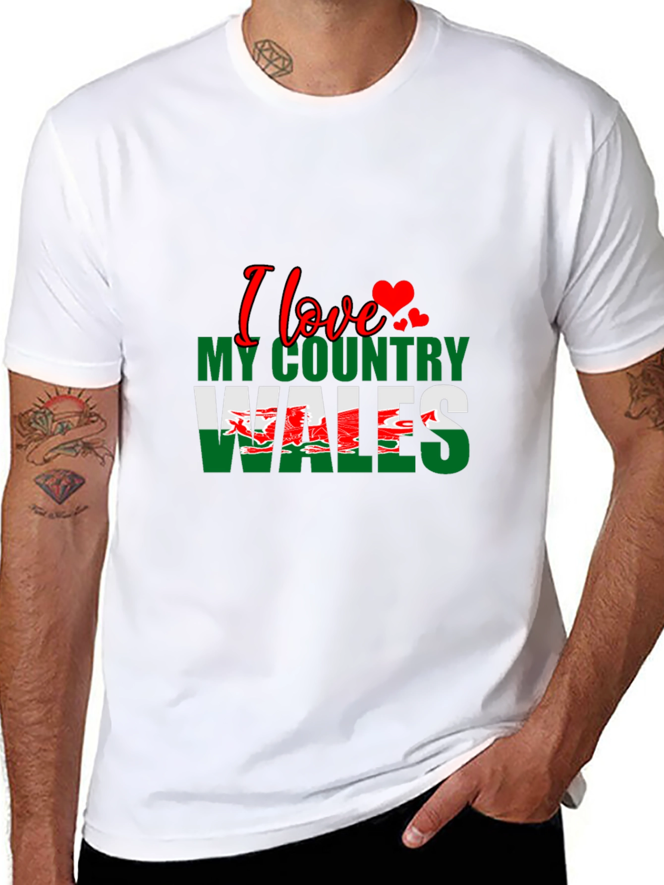 I Love My Country Wales Graphic T-Shirt