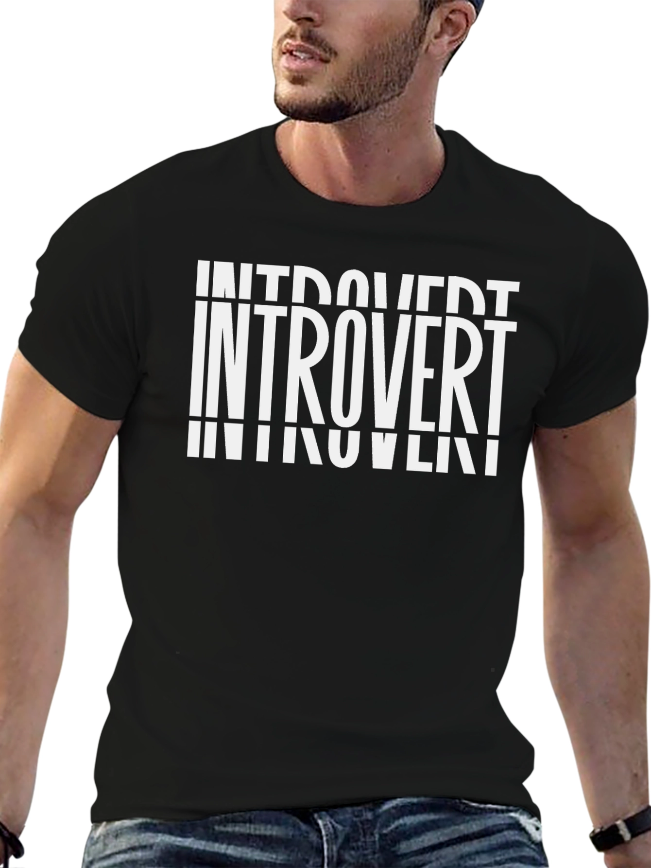 Introvert Graphic Tee - Soft Cotton Black T-Shirt