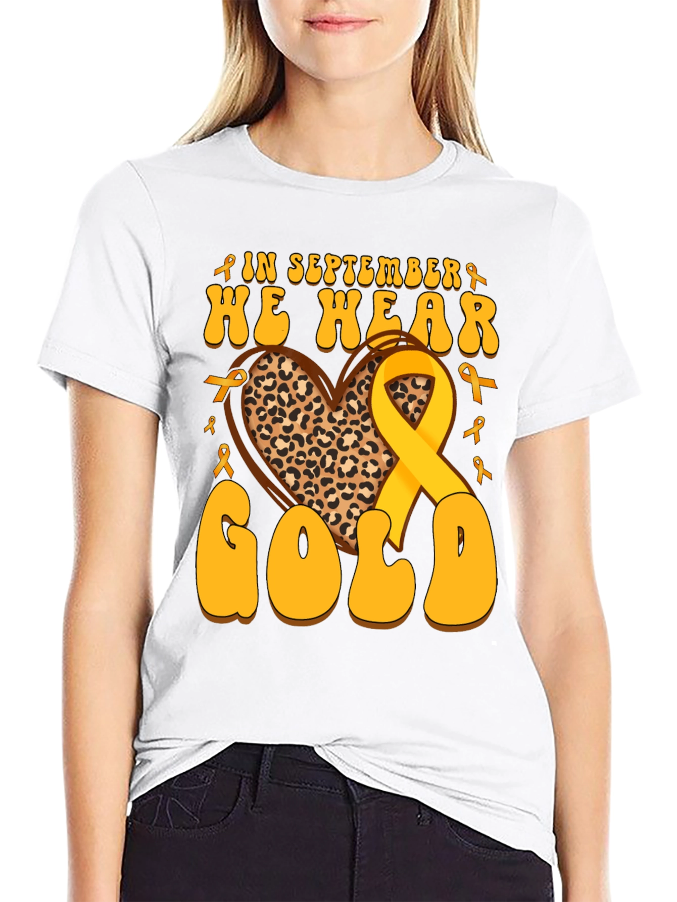In September We Wear Gold Childhood Cancer Awareness T-Shirt