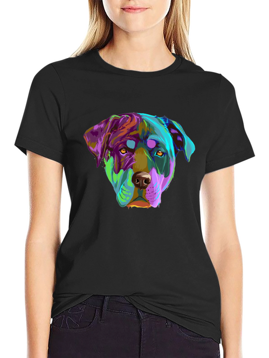 Abstract Rottweiler T-Shirt – Colorful Dog Lover Graphic Tee