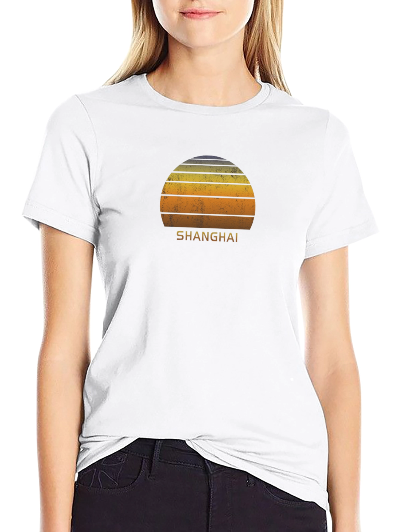 Shanghai Sunset T-Shirt Retro Graphic Tee